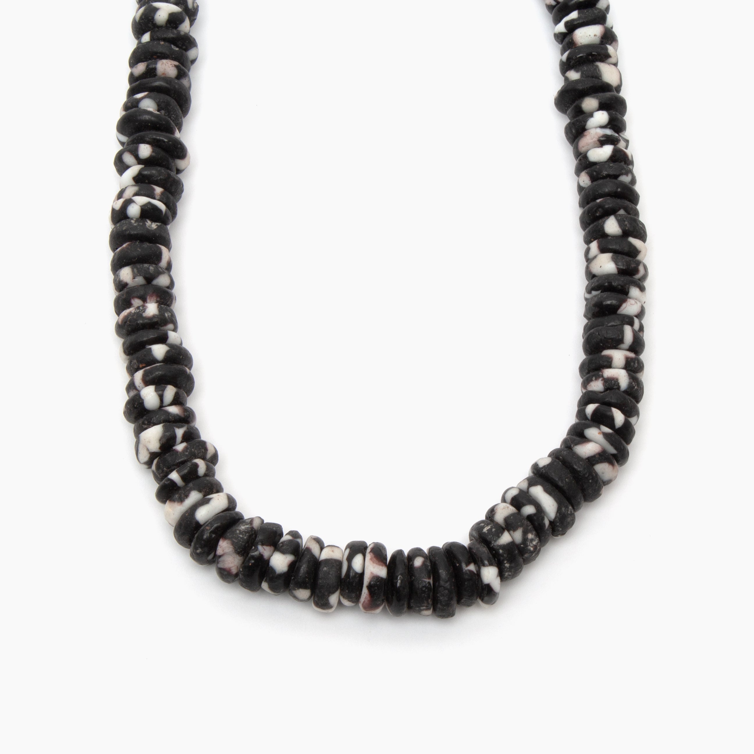 Strand of Recycled Glass Beads from Ghana