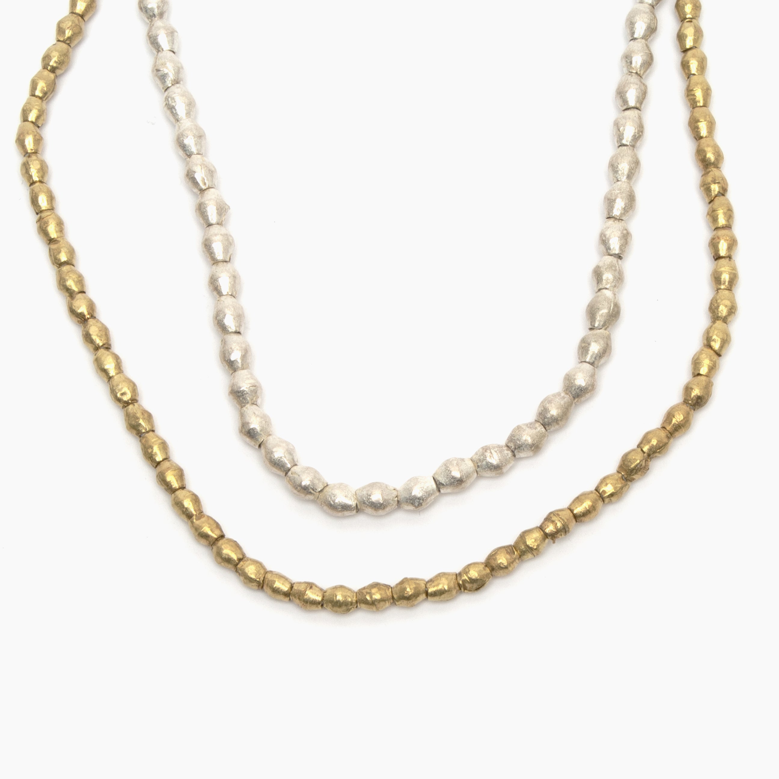 Strand of Medium Metal Beads from Ethiopia