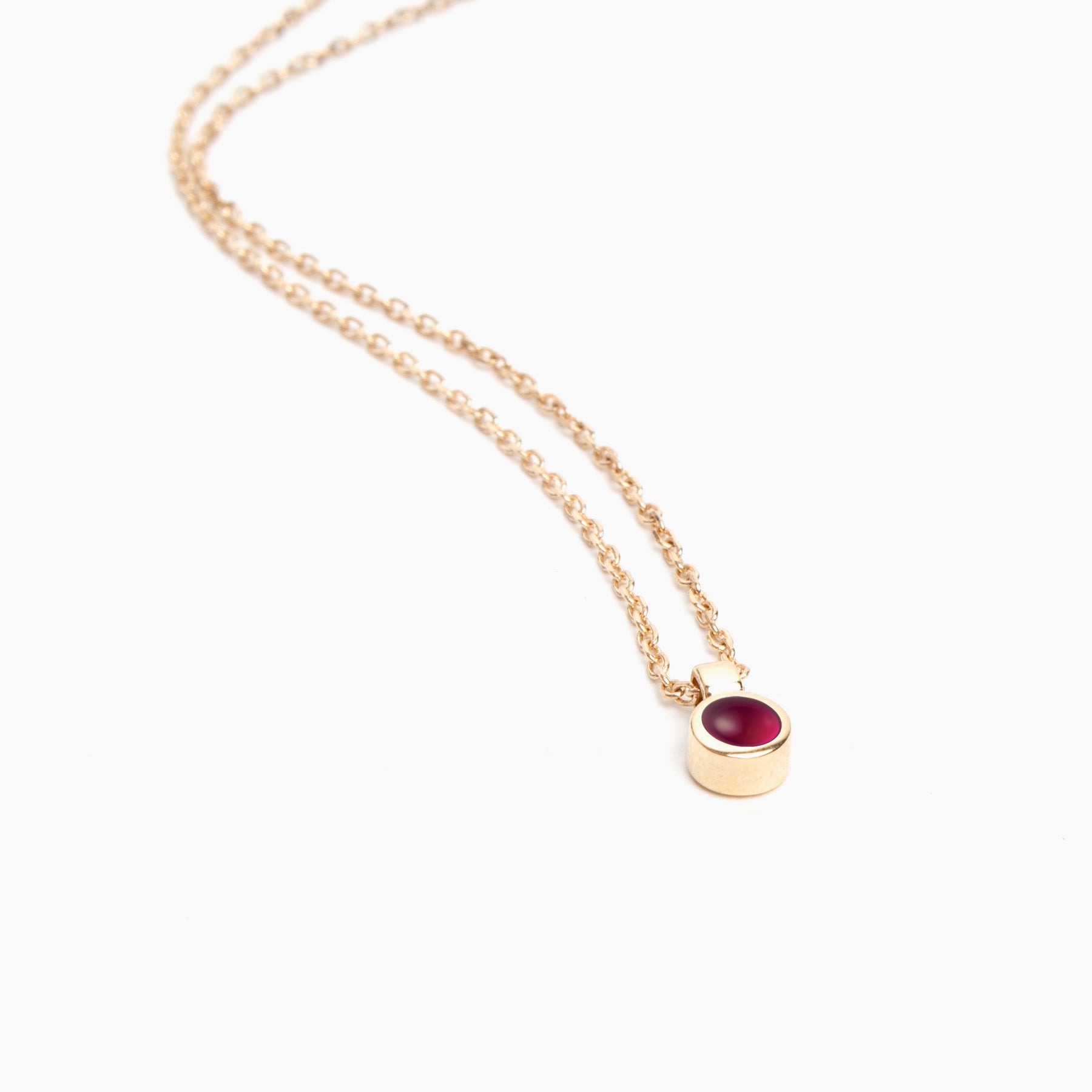 Ruby Bezel Necklace