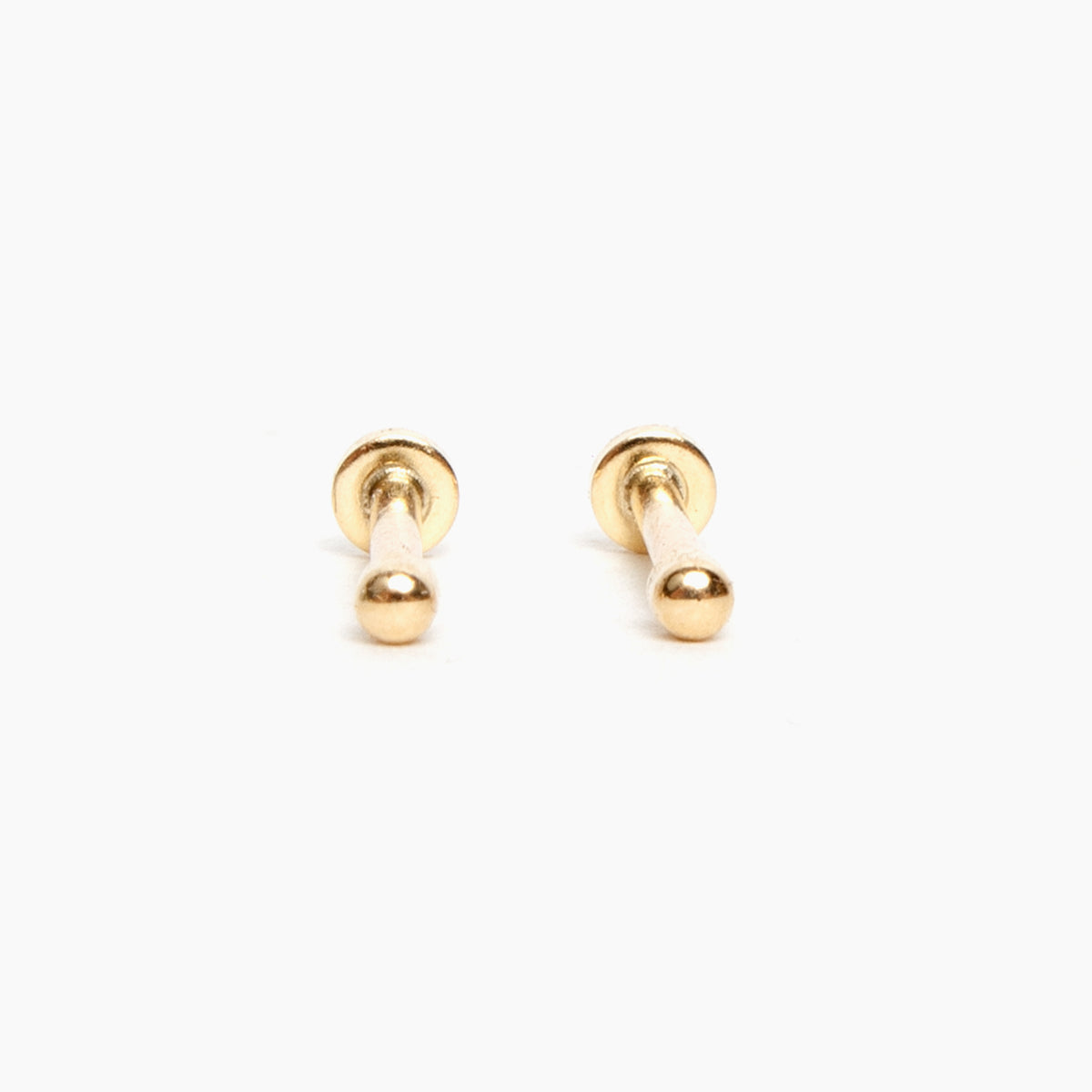Single Bead Flat Back Stud Earrings