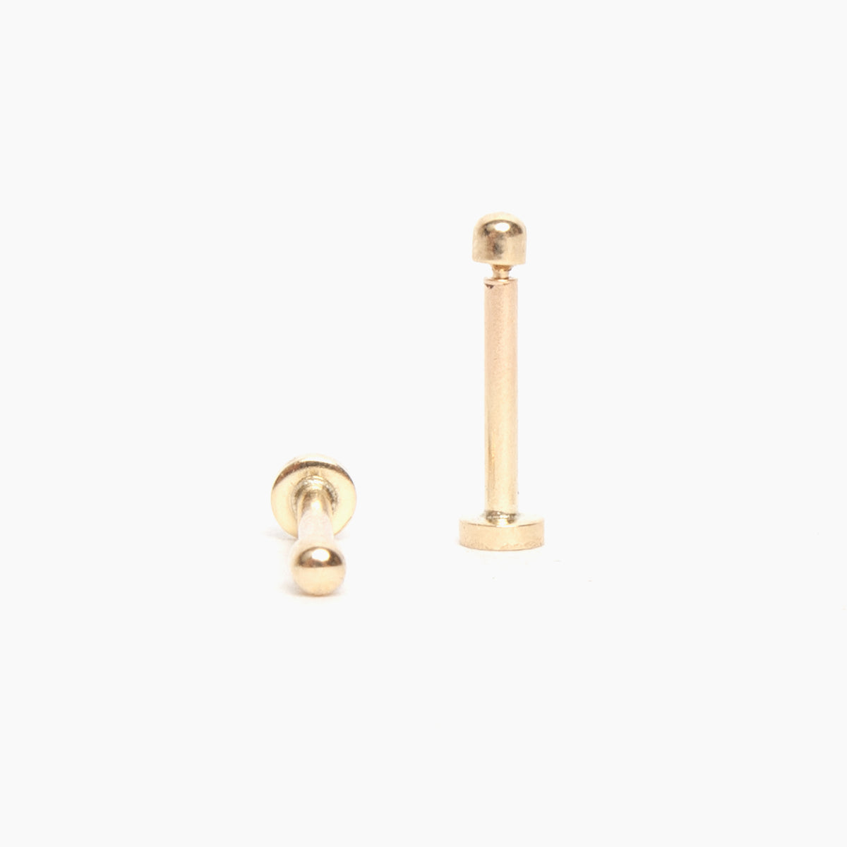 Single Bead Flat Back Stud Earrings