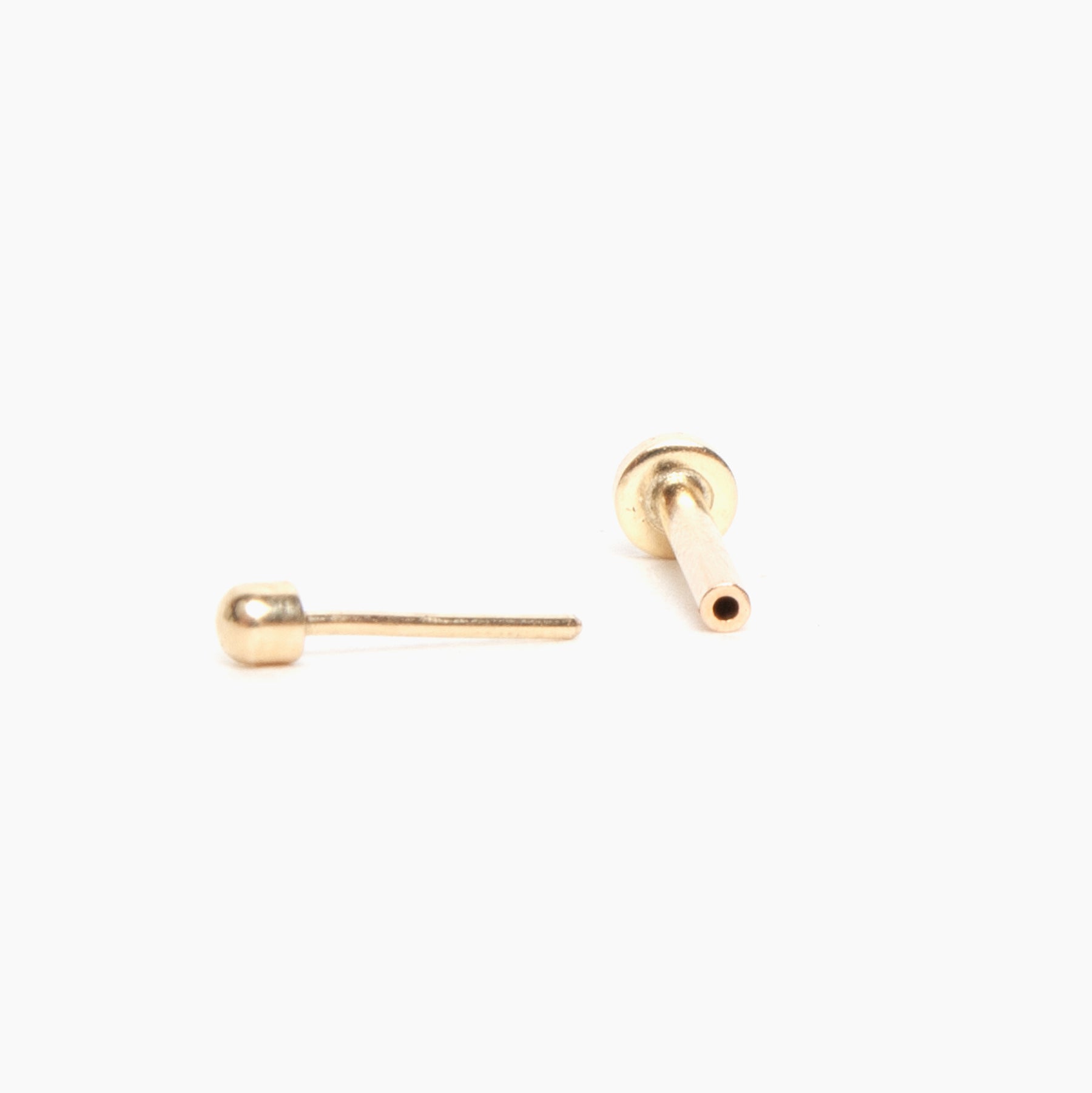Single Bead Flat Back Stud Earrings