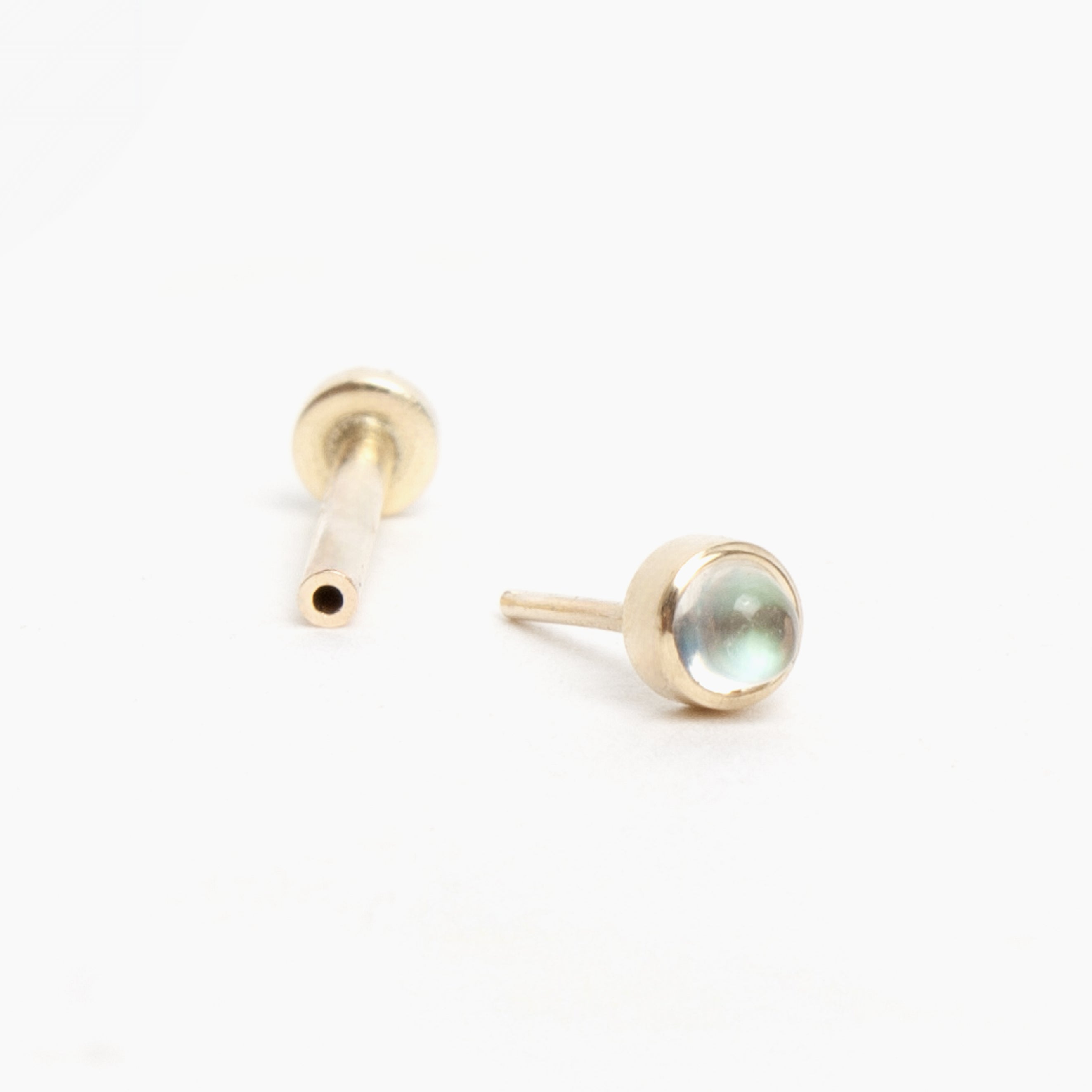 Moonstone Flat Back Stud Earrings