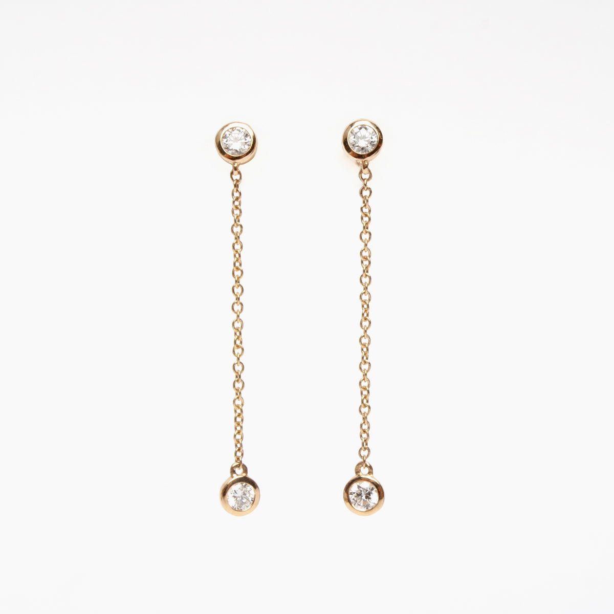 Diamond Chain Stud Earrings