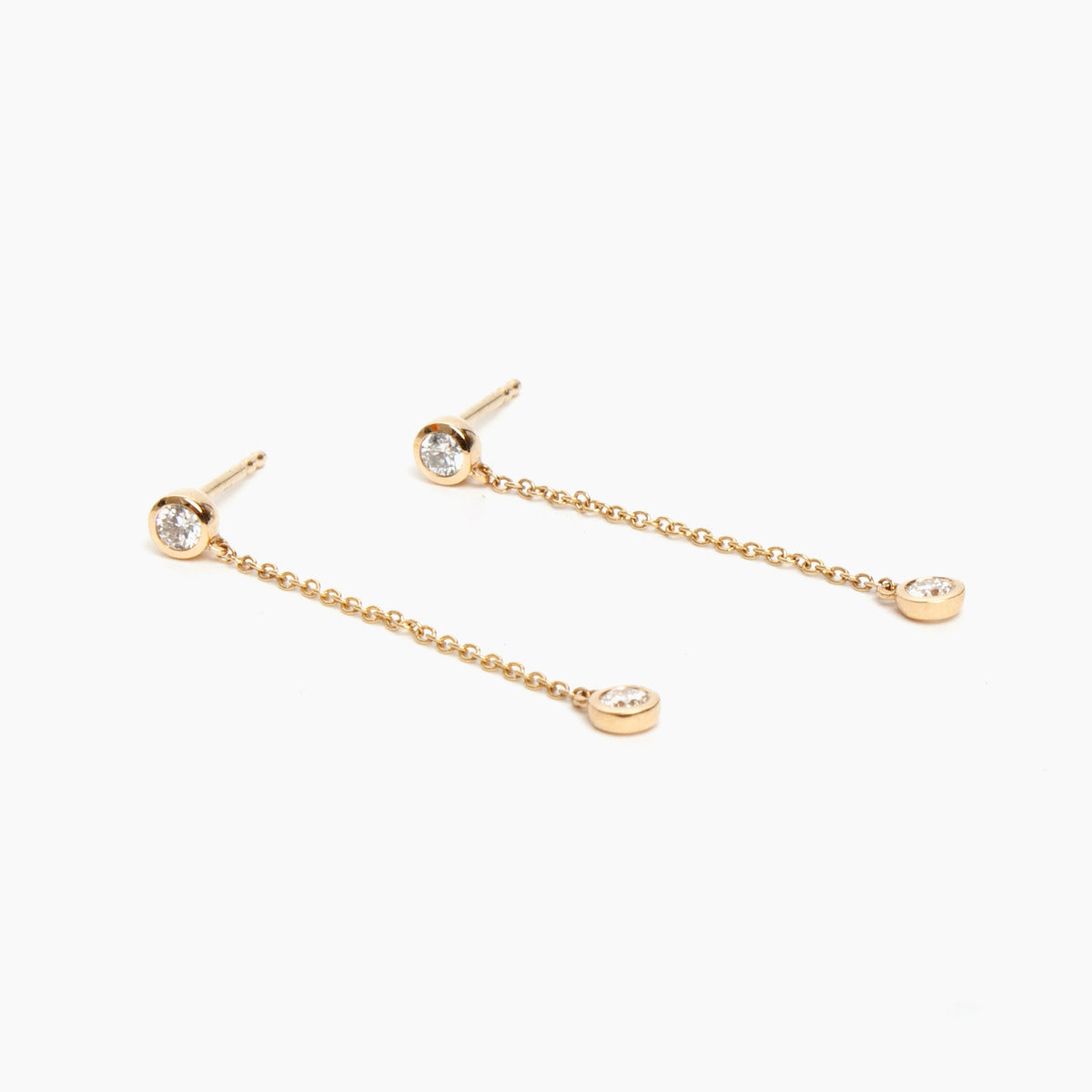 Diamond Chain Stud Earrings