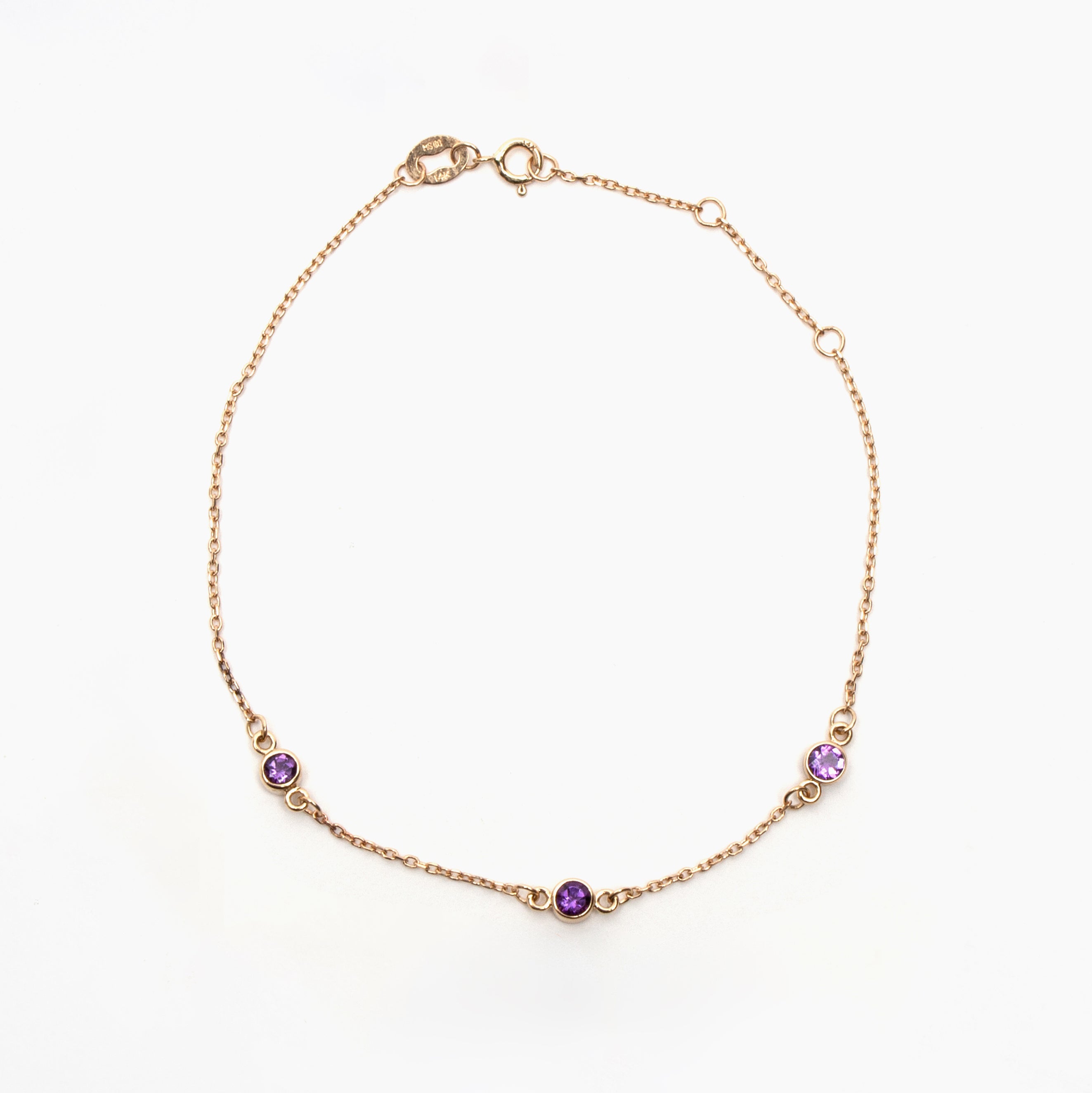 Three-Stone Bezel Bracelet