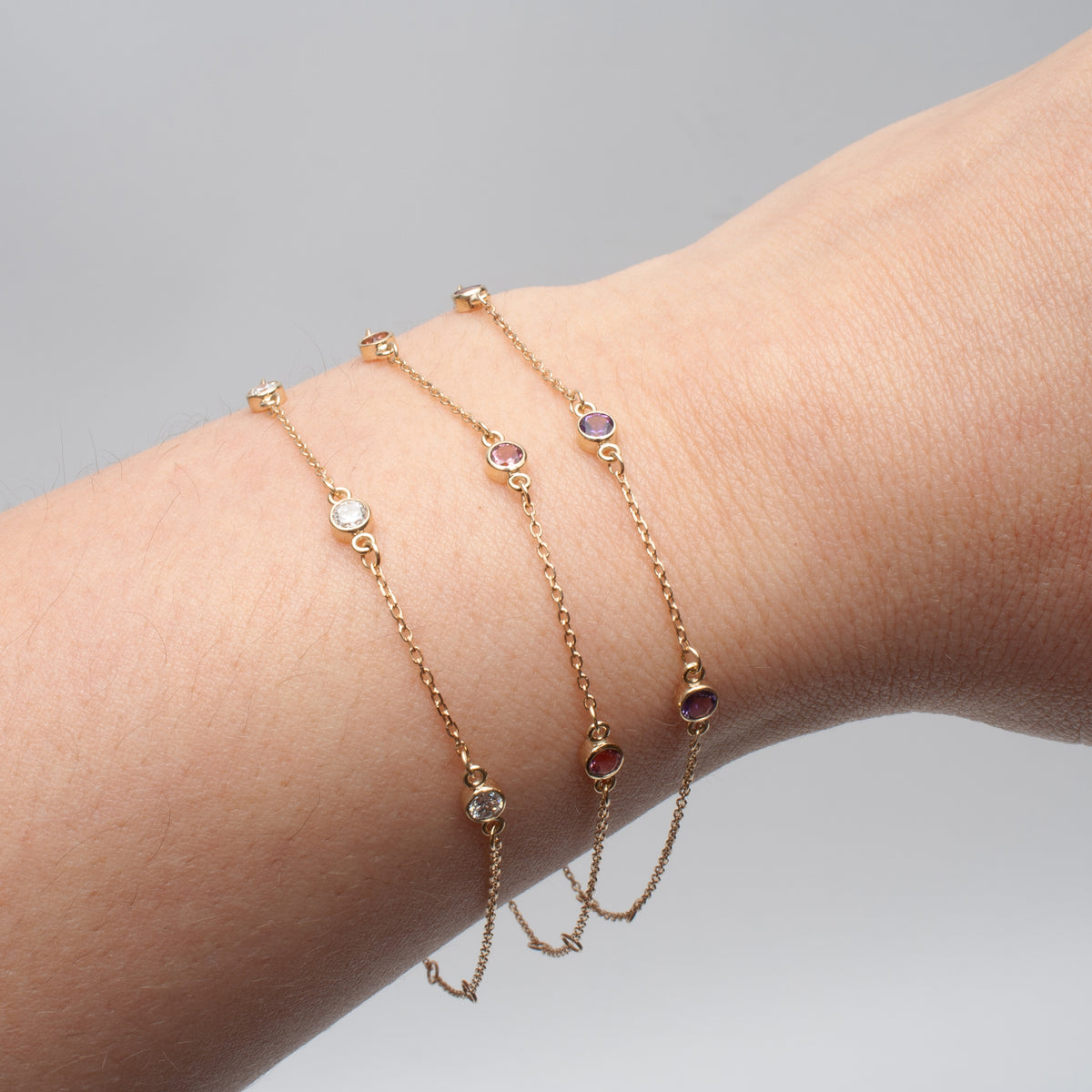 Three-Stone Bezel Bracelet