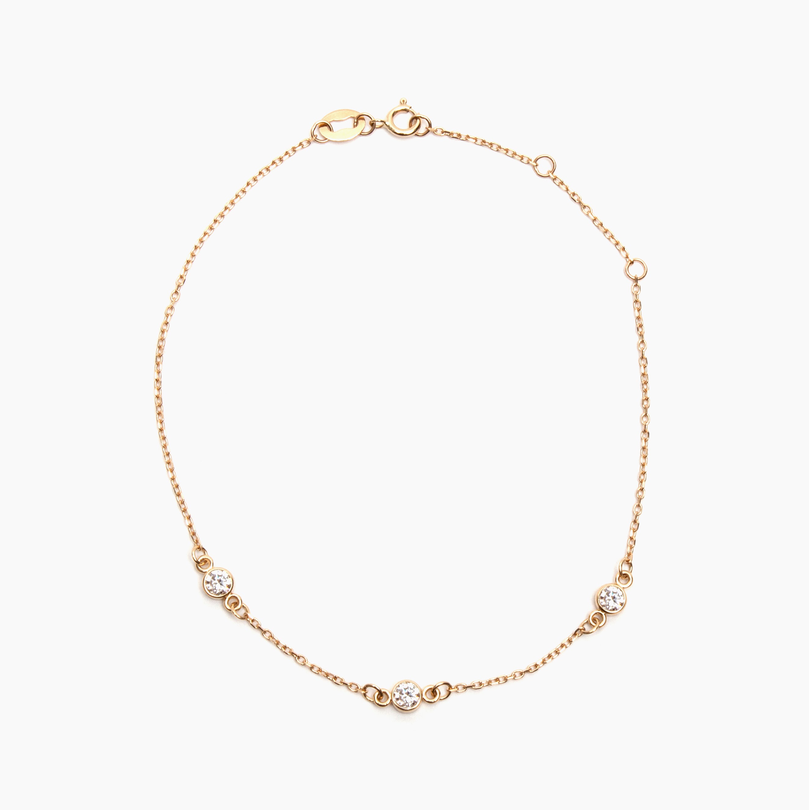 Three-Stone Bezel Bracelet