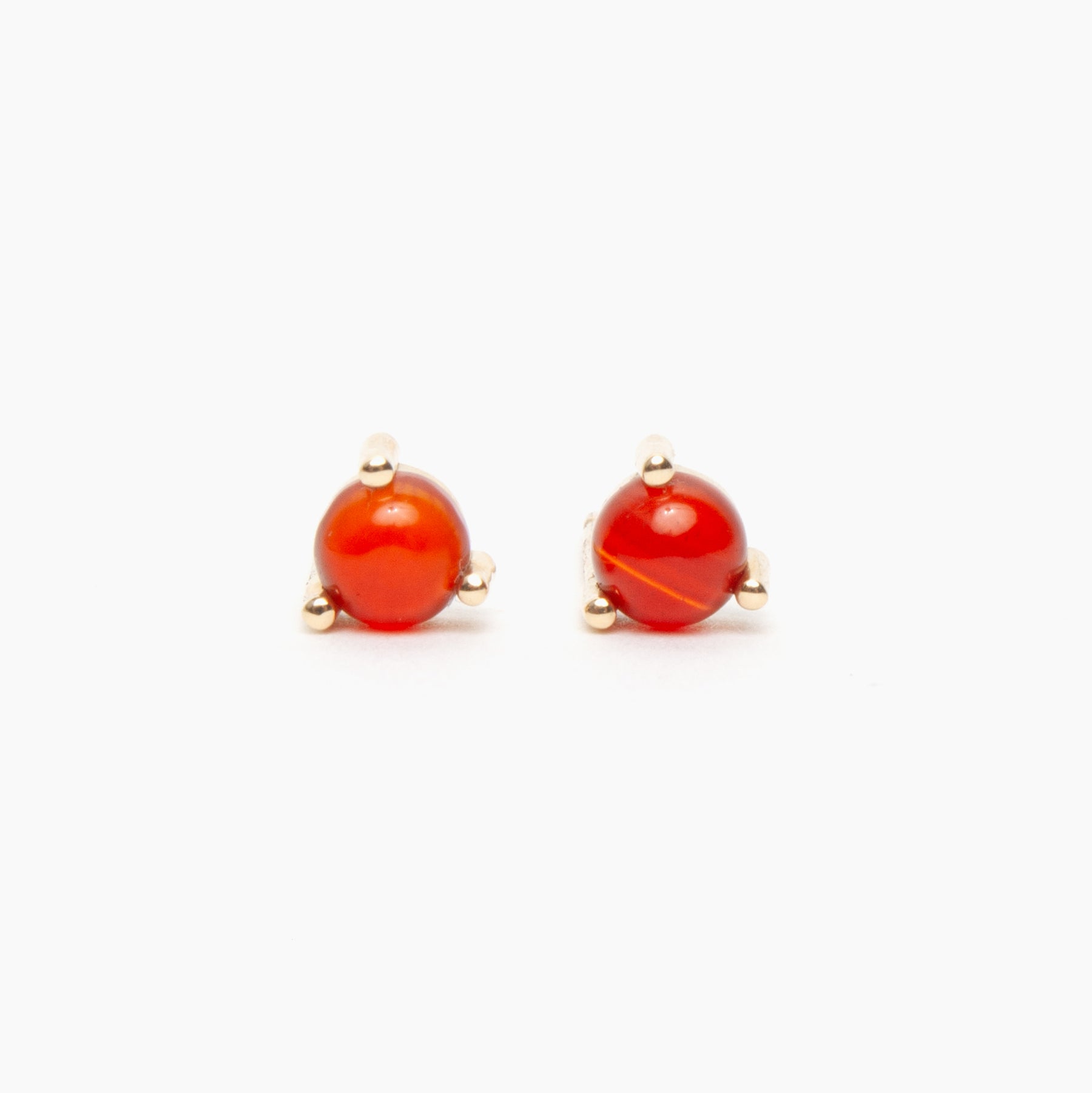 3-Prong Gemstone Stud Earrings