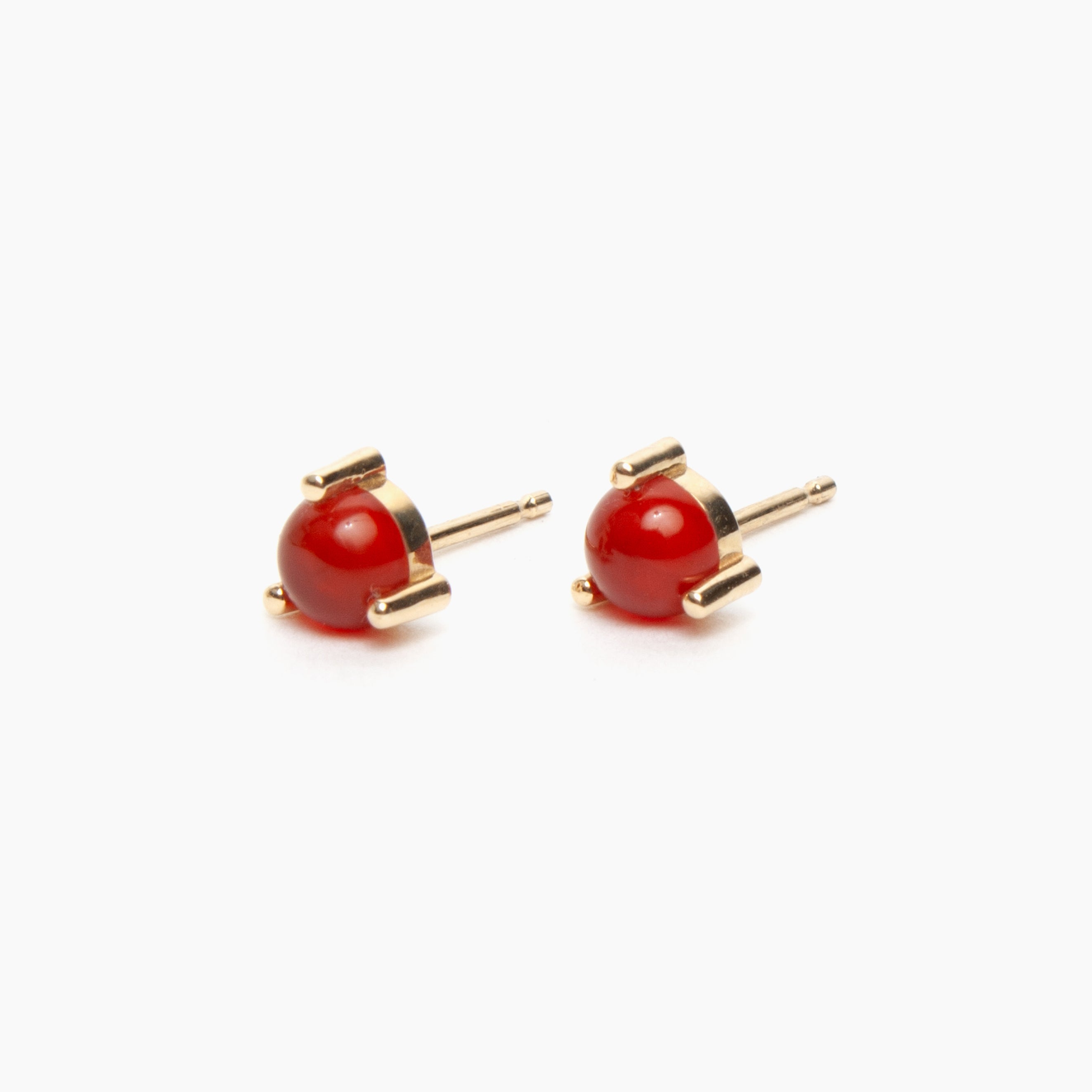 3-Prong Gemstone Stud Earrings