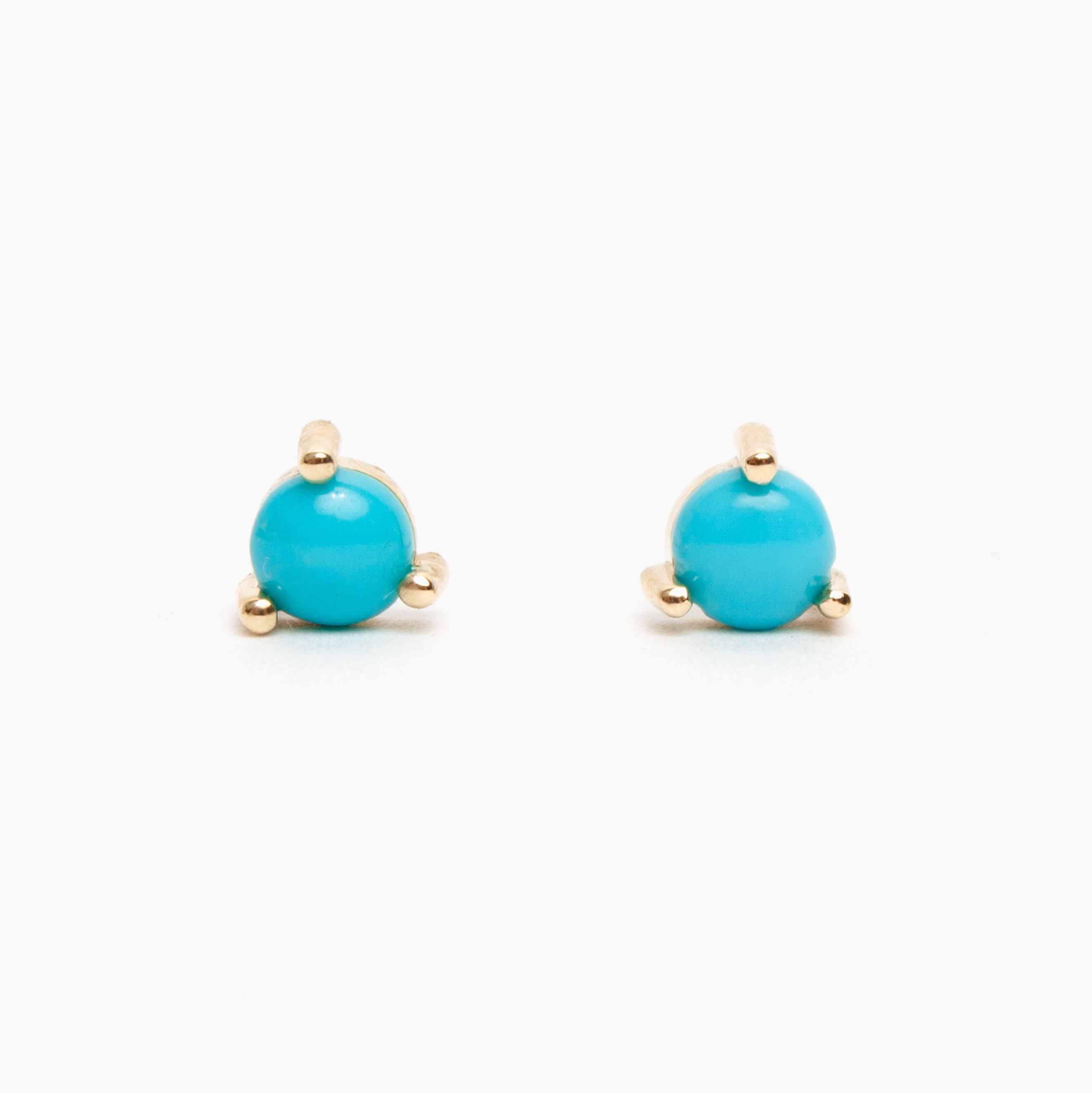 3-Prong Gemstone Stud Earrings