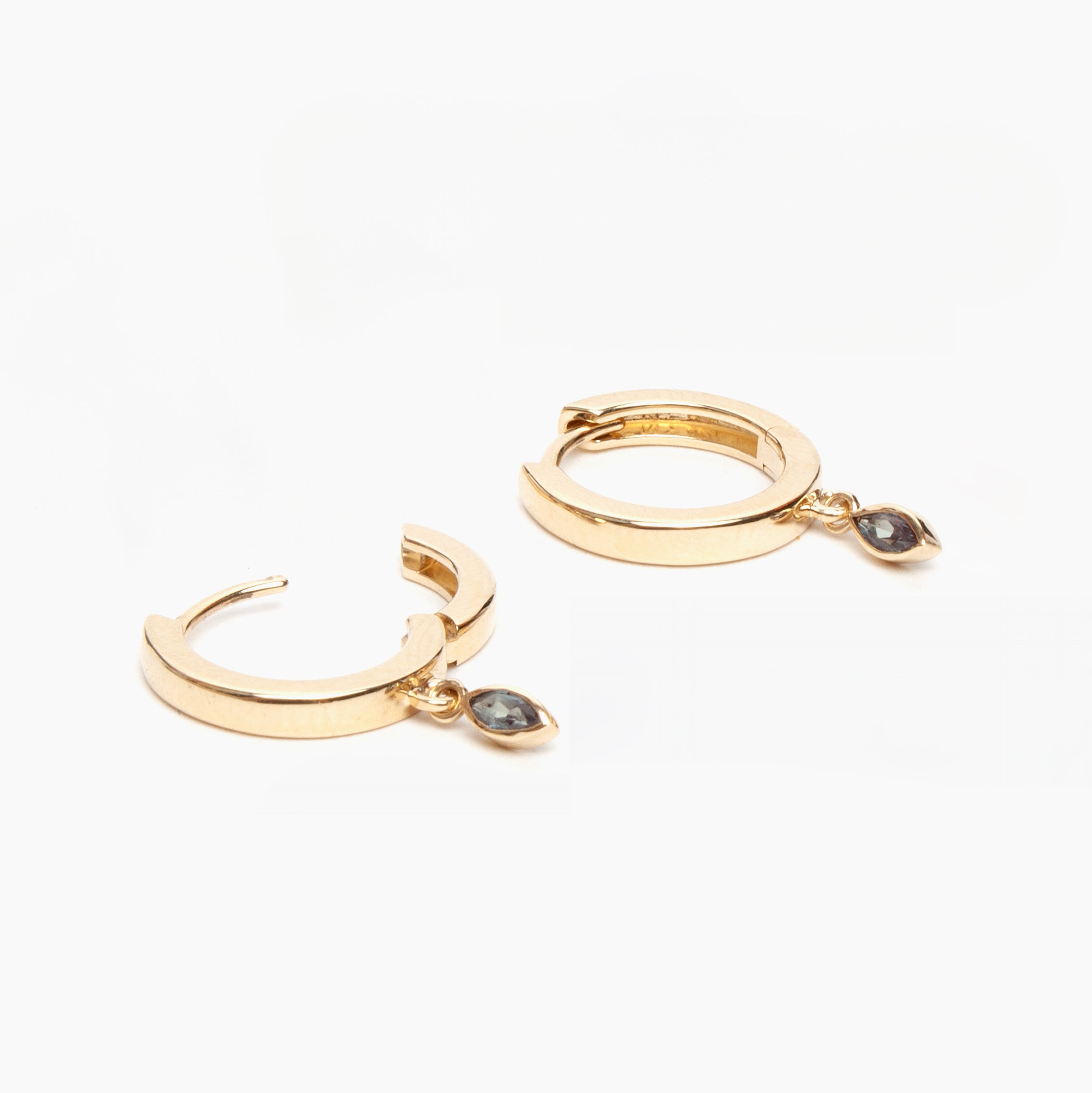 Alexandrite Hinged Hoop Earrings