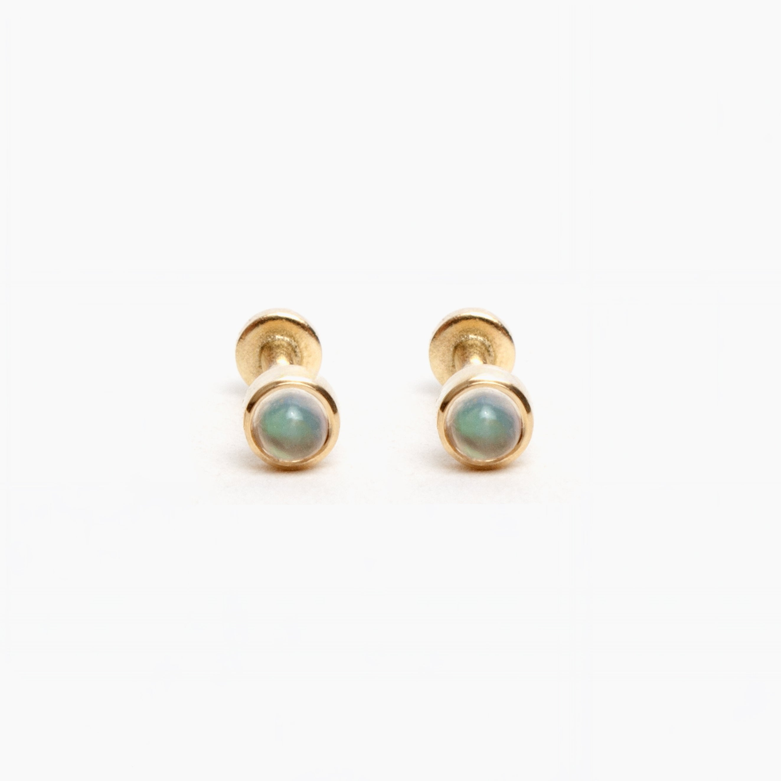 Moonstone Flat Back Stud Earrings