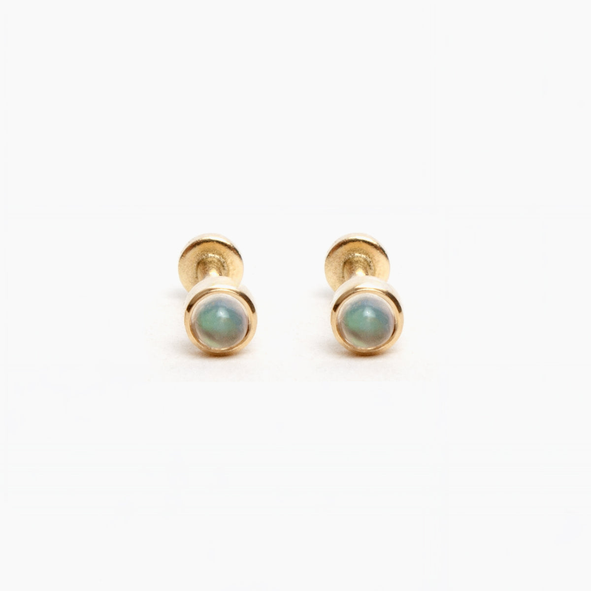 Moonstone Flat Back Stud Earrings