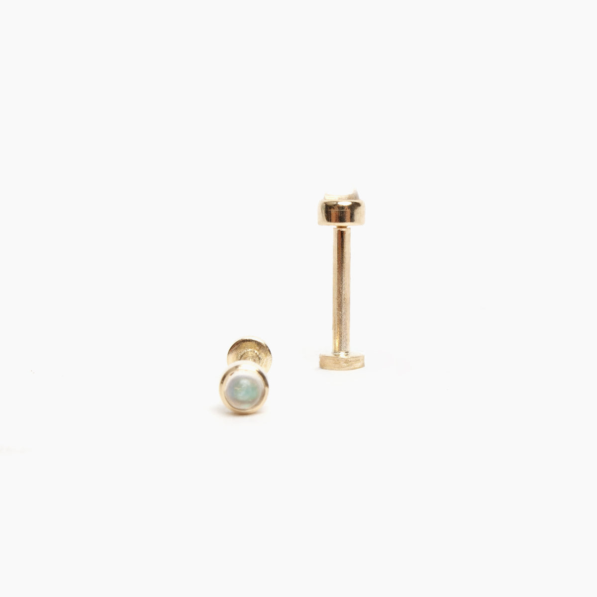 Moonstone Flat Back Stud Earrings