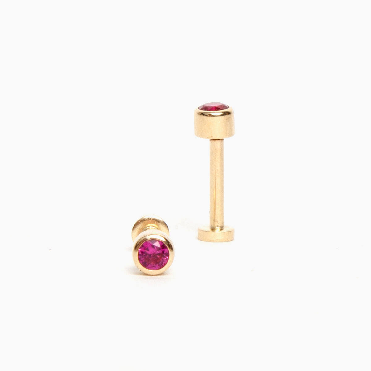 Ruby Flat Back Stud Earrings