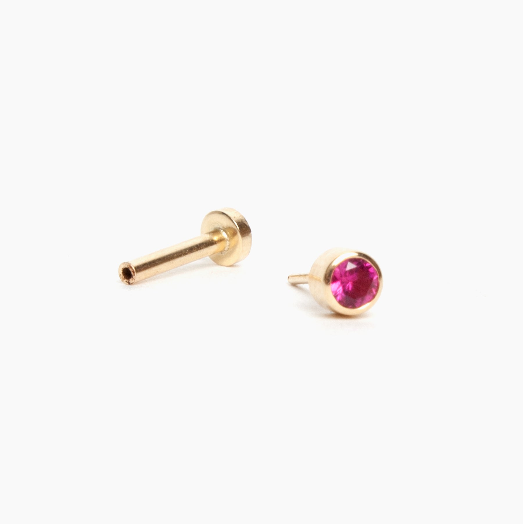 Ruby Flat Back Stud Earrings