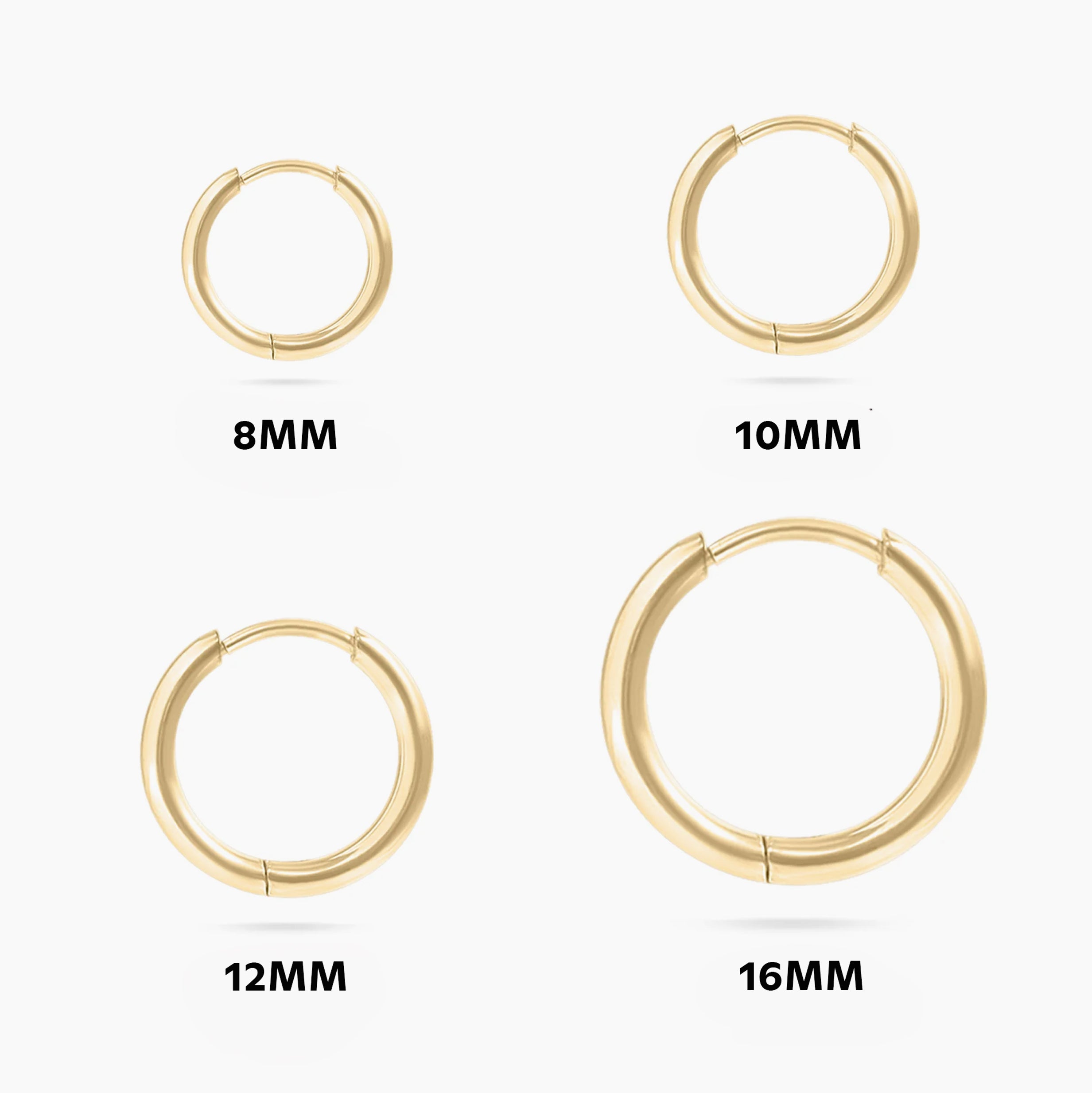 18K Gold PVD Classic Huggie Hoop Earrings
