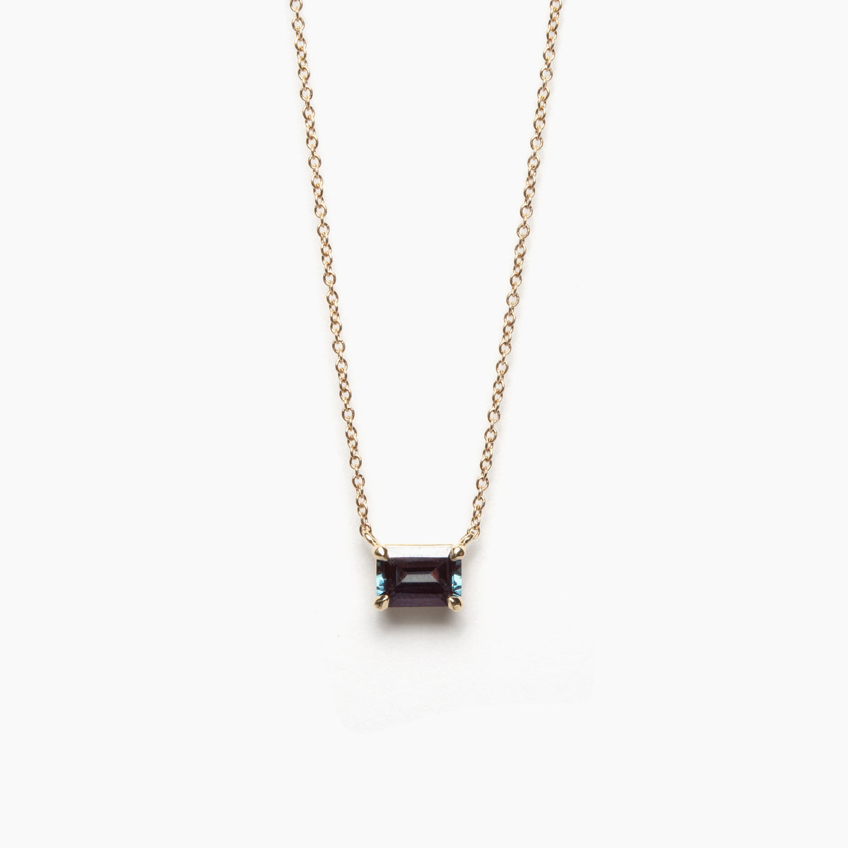 Emerald Cut Gemstone Necklace