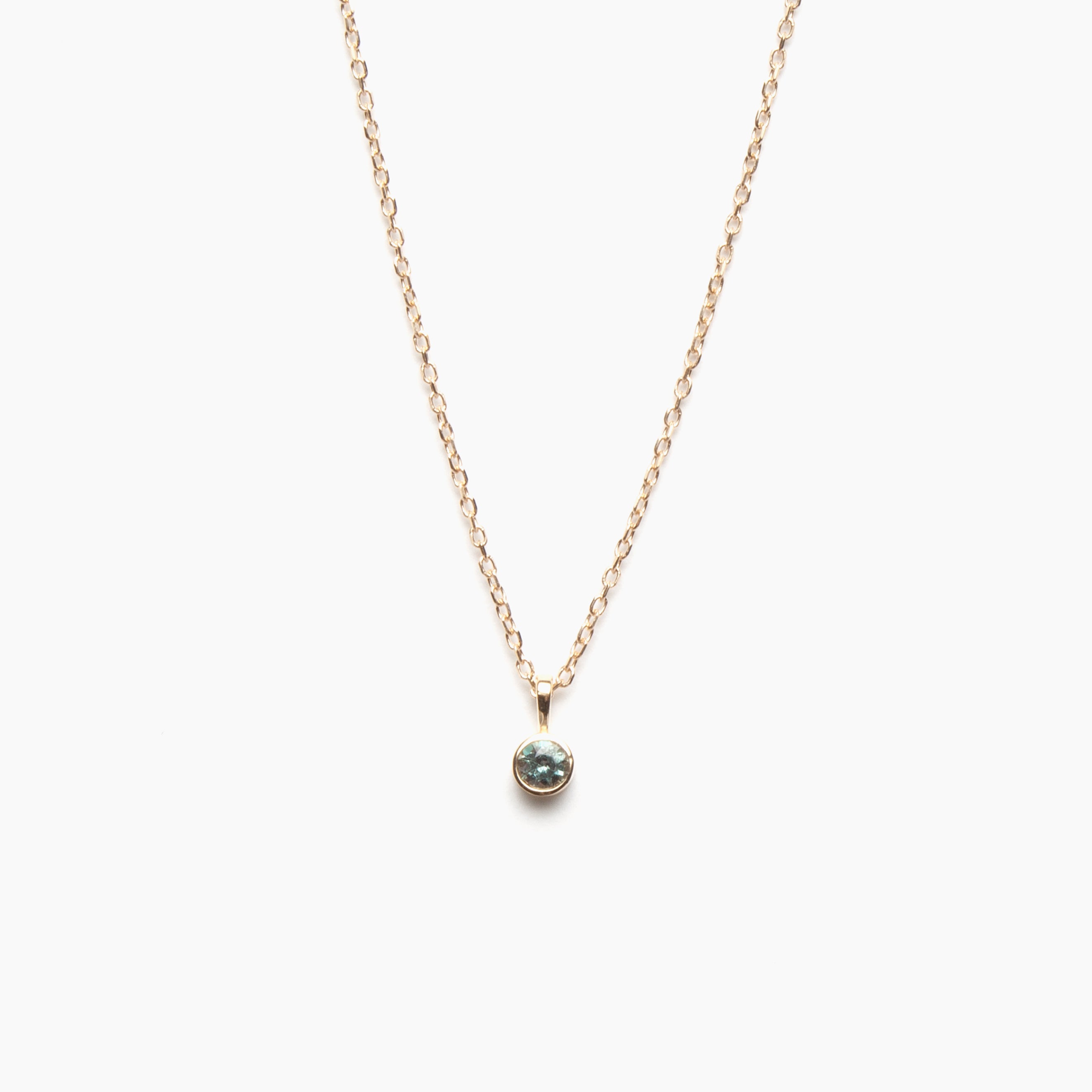 Faceted Birthstone Bezel Necklace