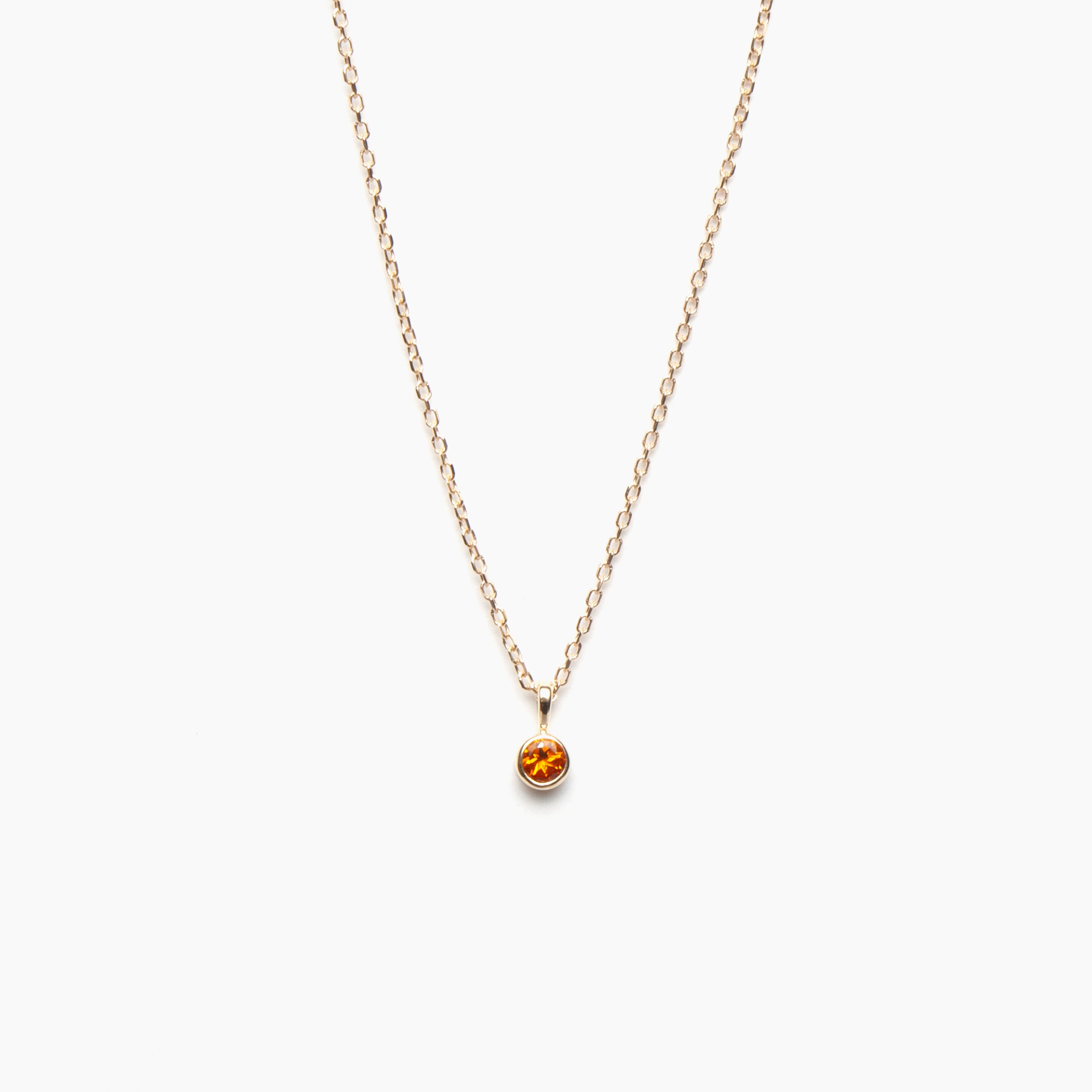 Faceted Birthstone Bezel Necklace