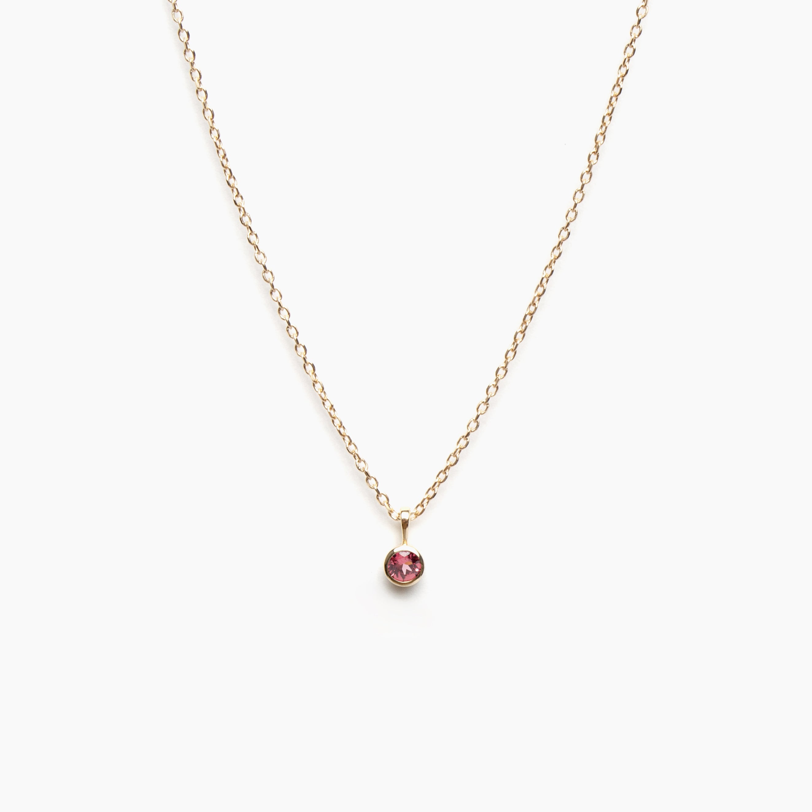 Faceted Birthstone Bezel Necklace