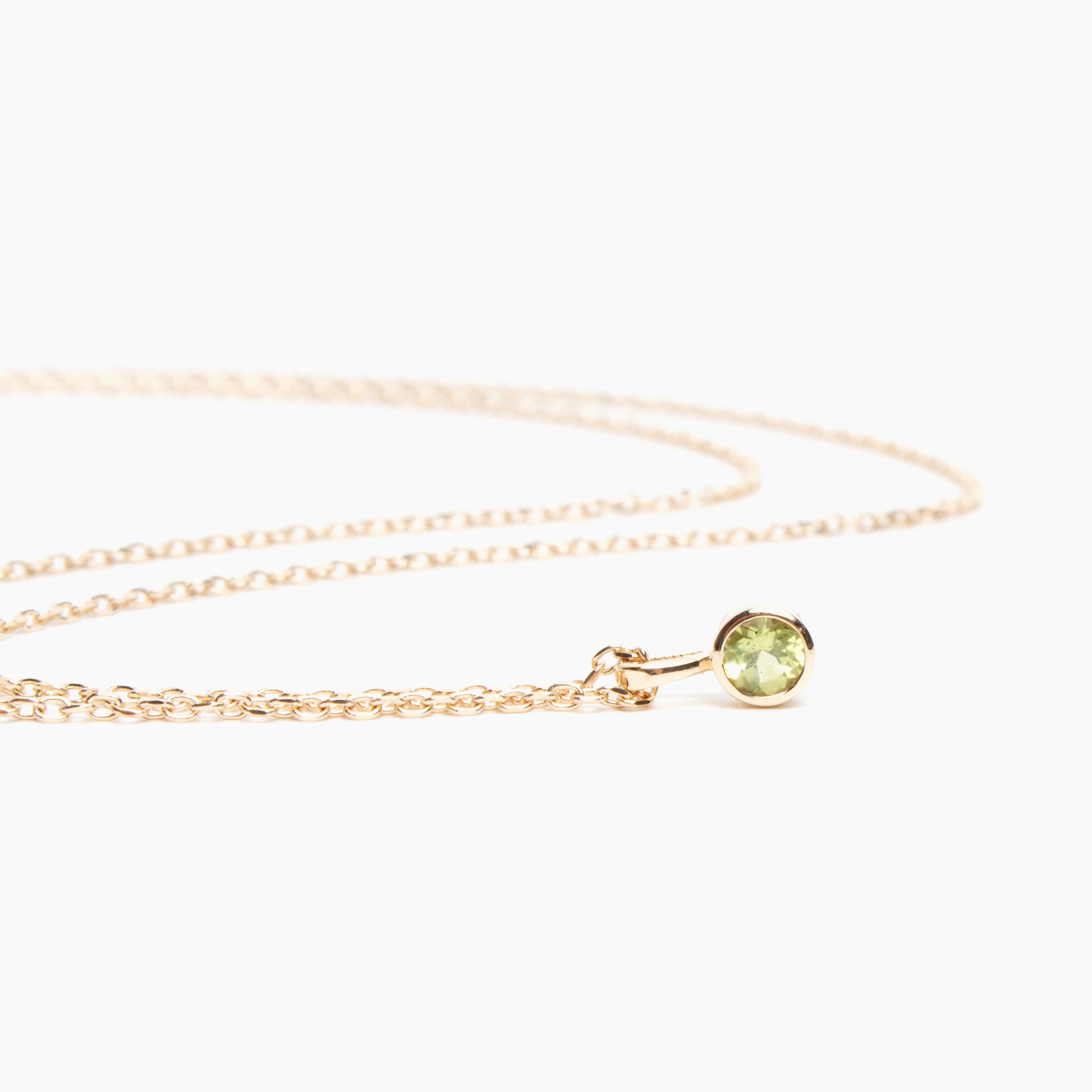 Faceted Birthstone Bezel Necklace