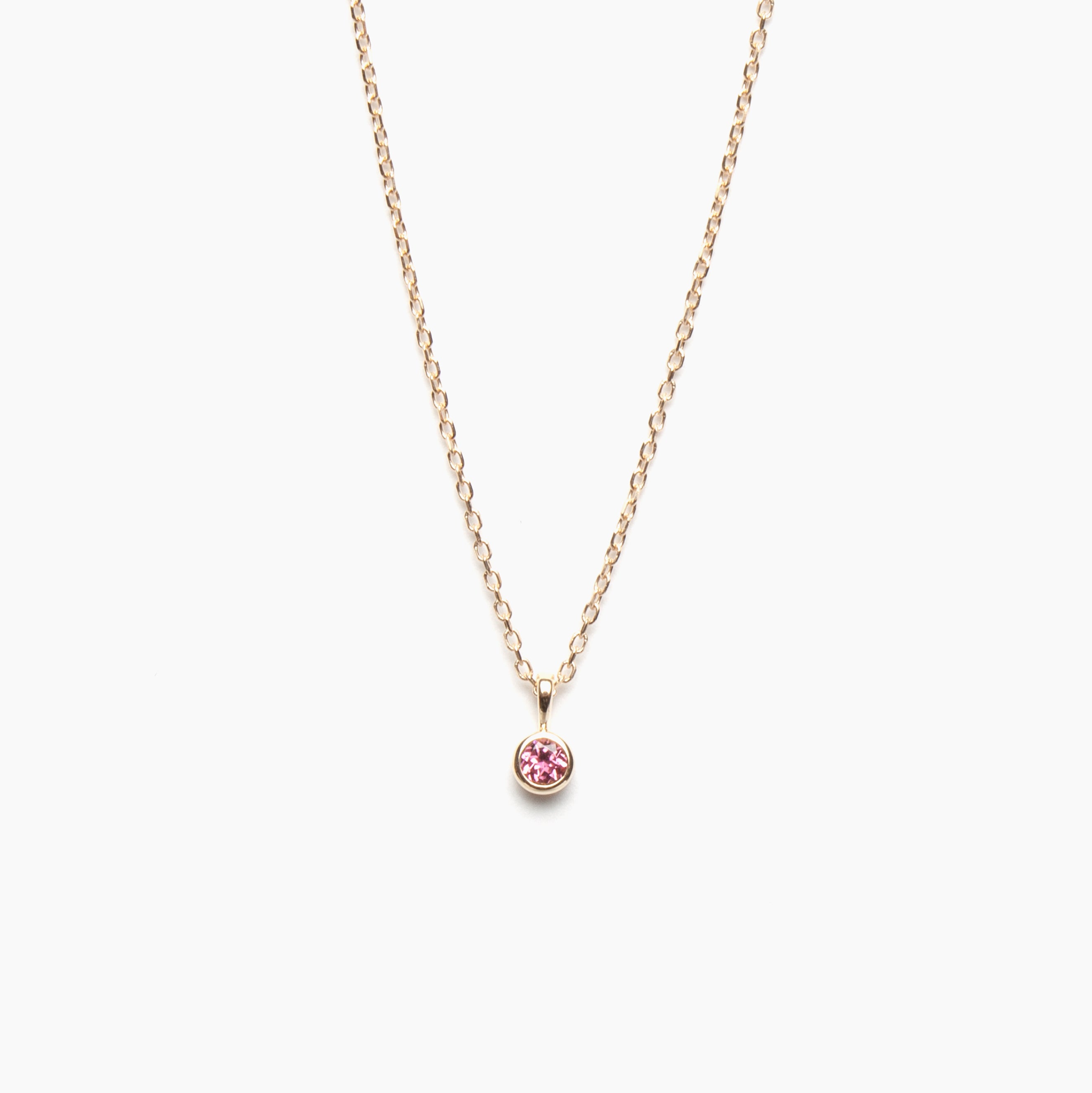 Faceted Birthstone Bezel Necklace