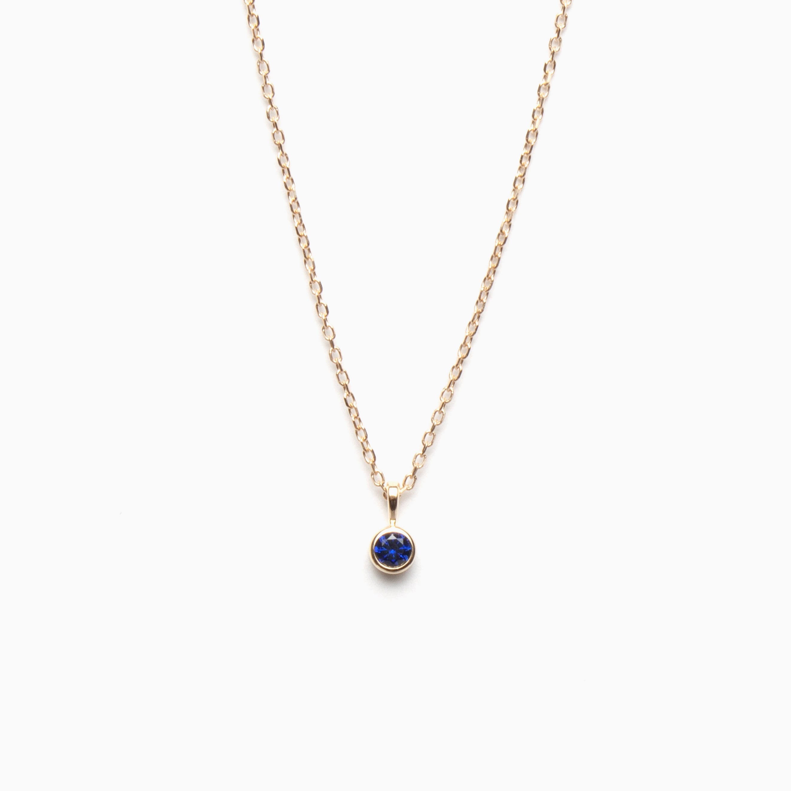 Faceted Birthstone Bezel Necklace
