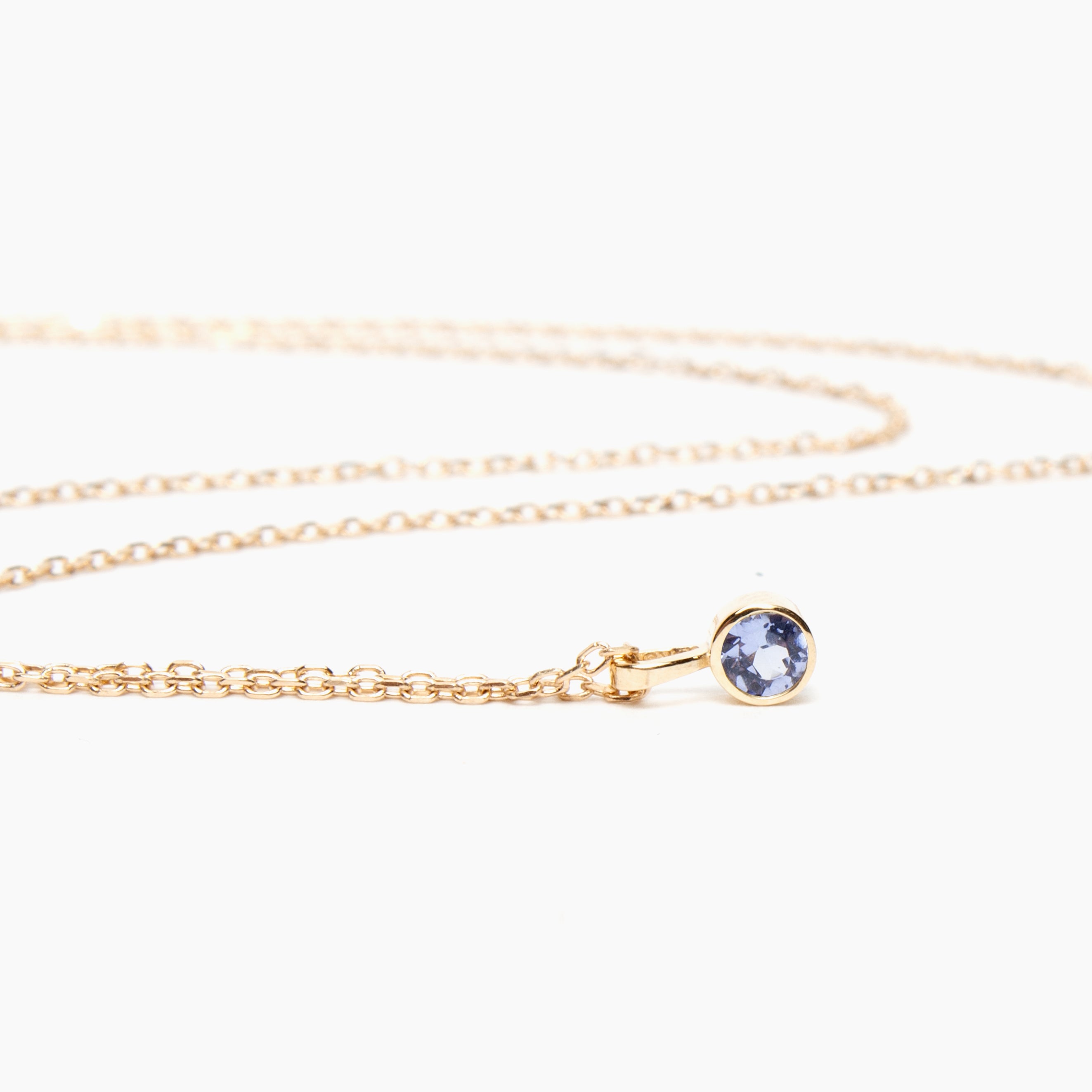 Faceted Birthstone Bezel Necklace