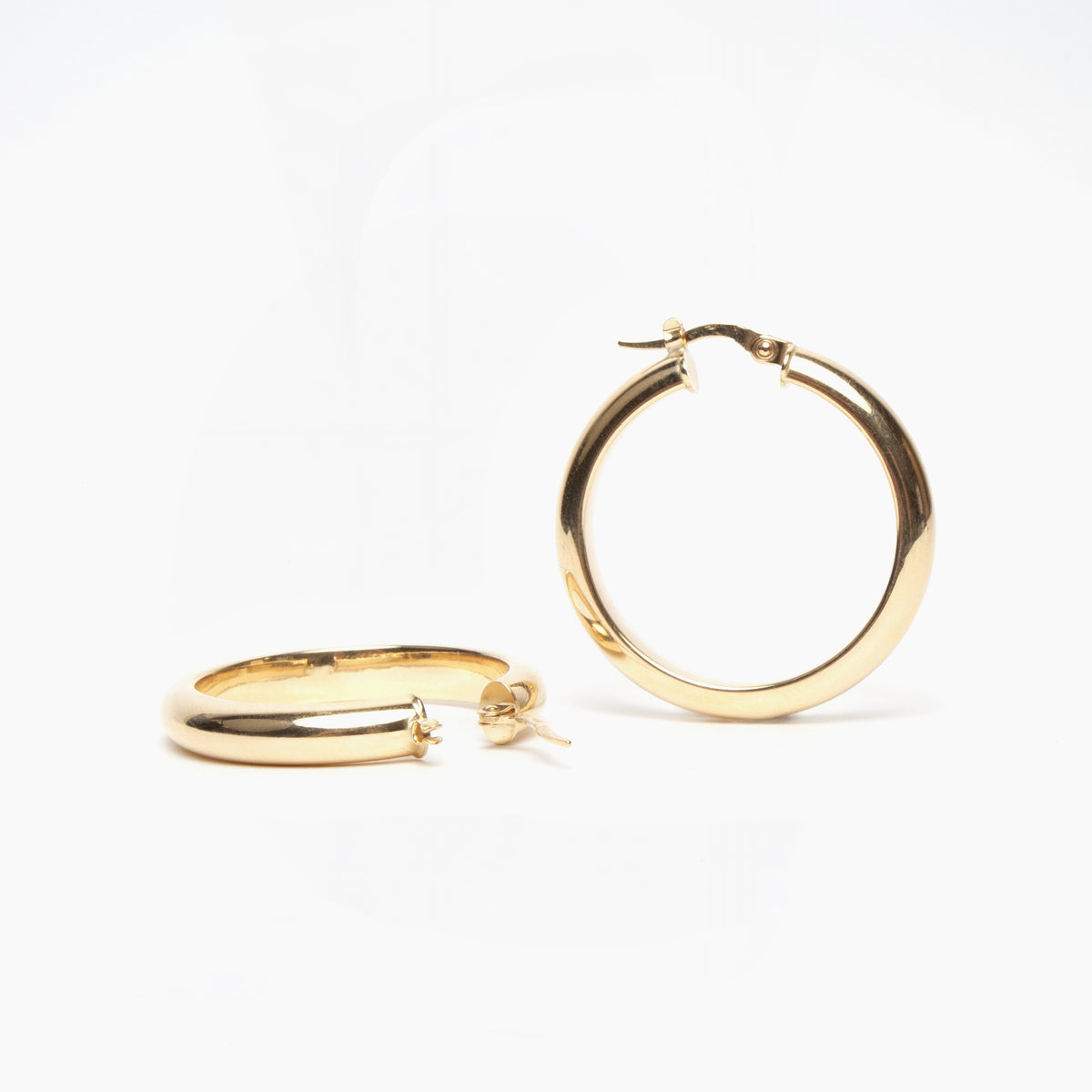 Half-Round Tube Hoop Earrings