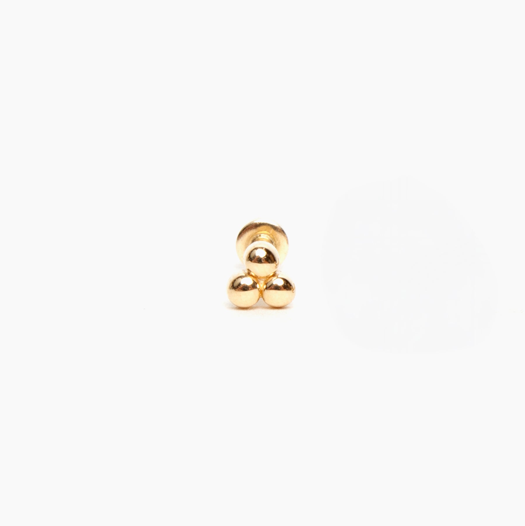 3 Bead Cluster Flat Back Stud Earrings
