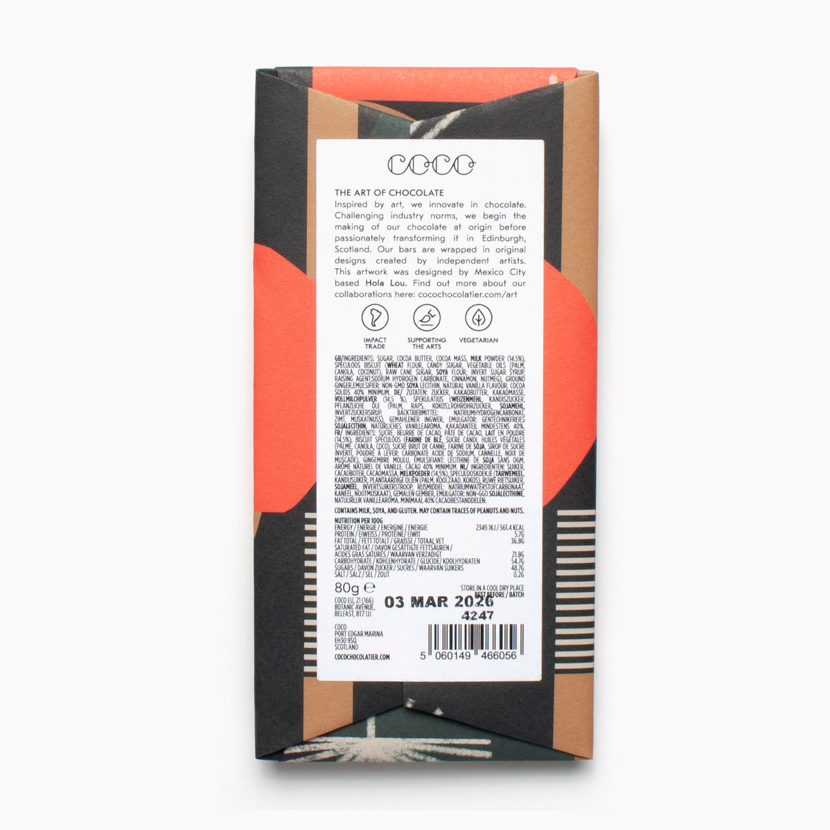 80g Gingerbread Milk Chocolate Bar