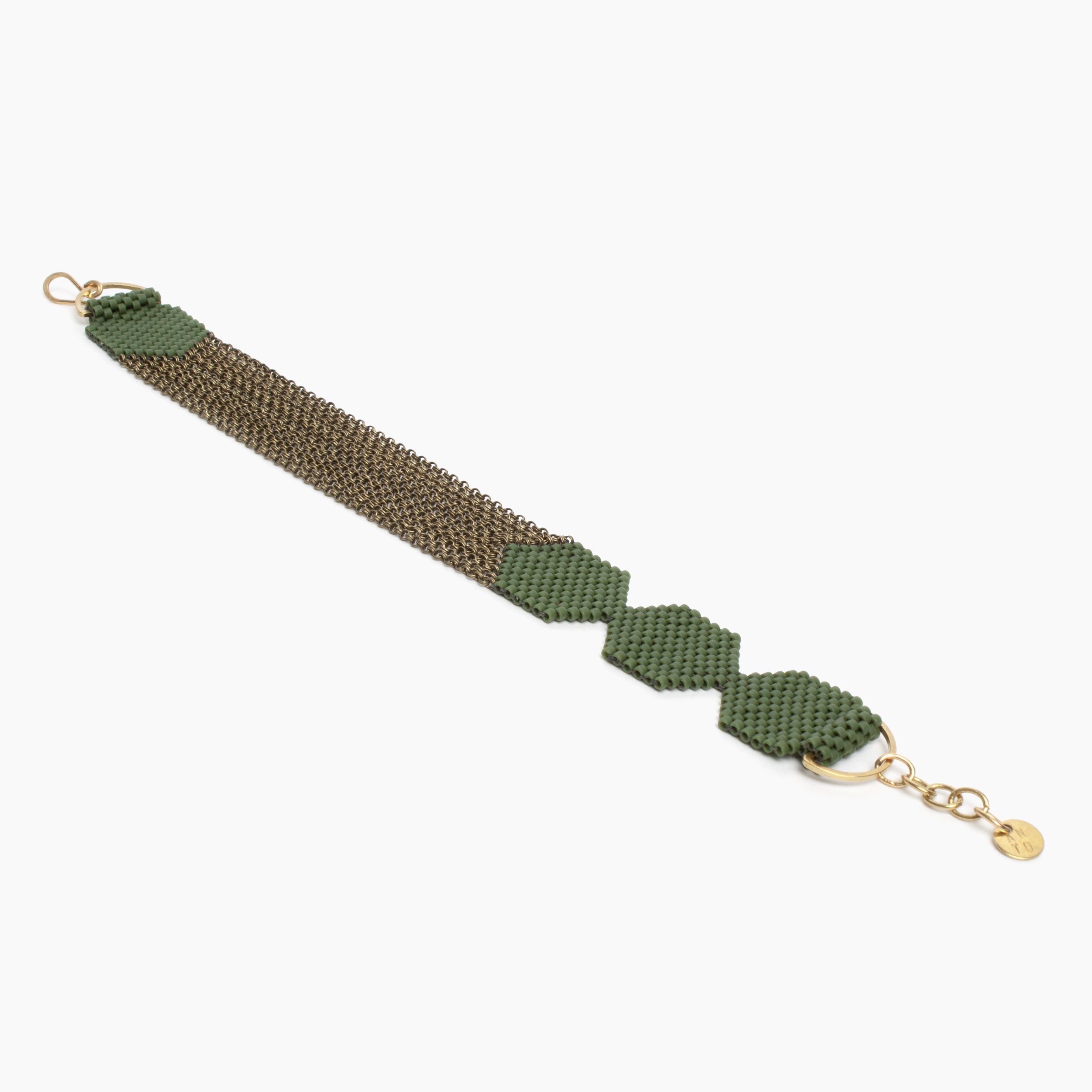 Row Bracelet in Moss Green