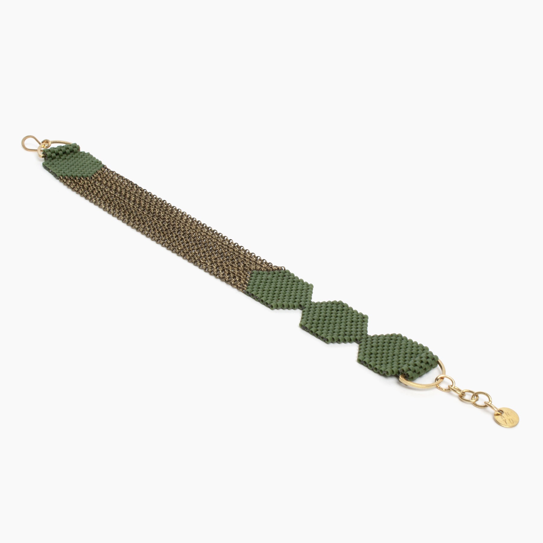 Row Bracelet in Moss Green