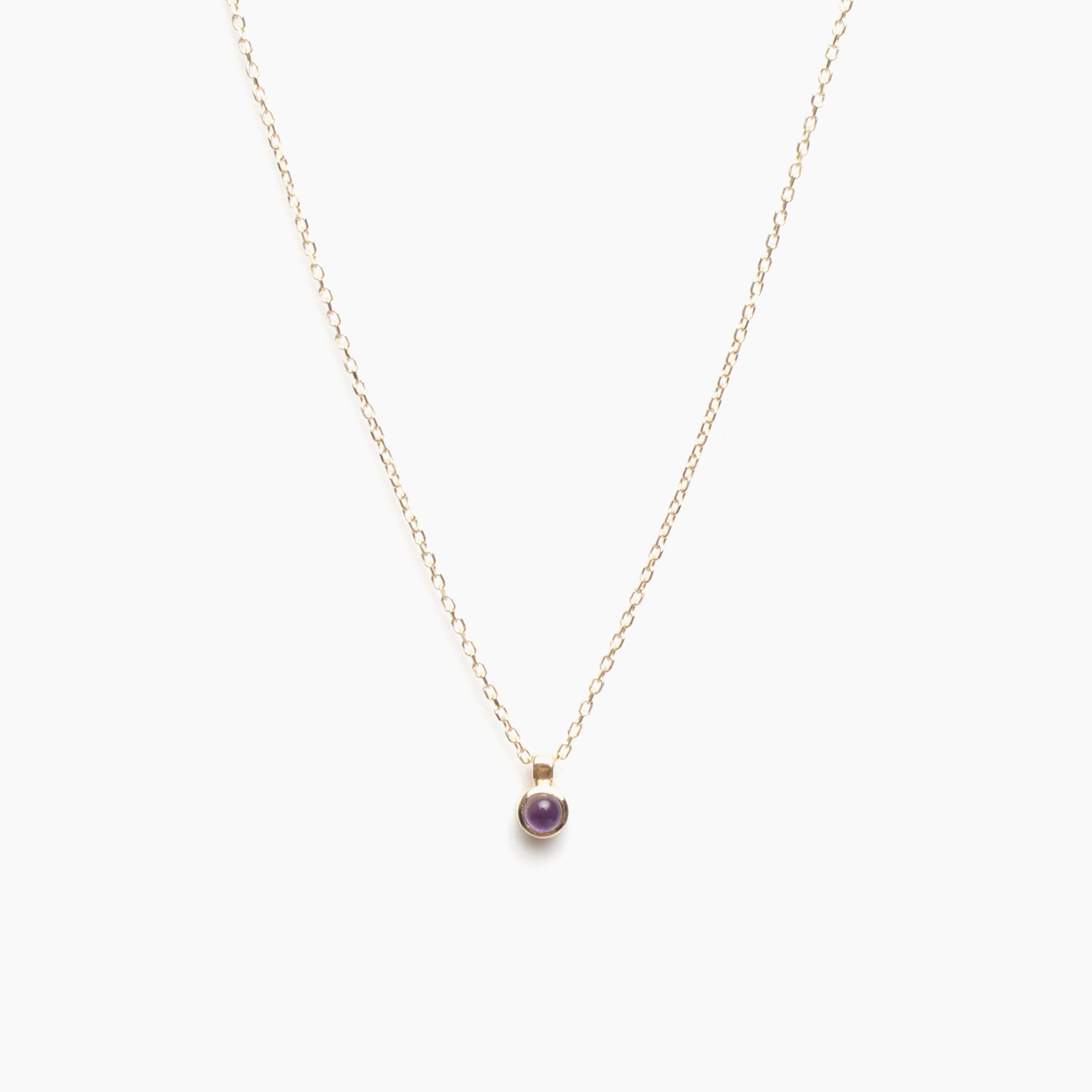 Cabochon Birthstone Bezel Necklace