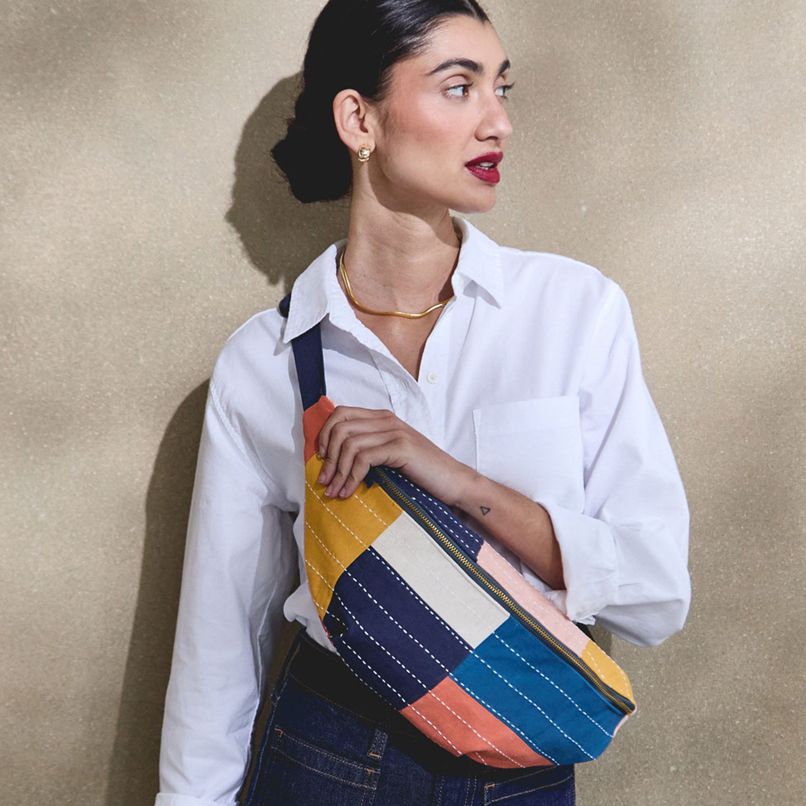 Colorblock Sling Crossbody Bag