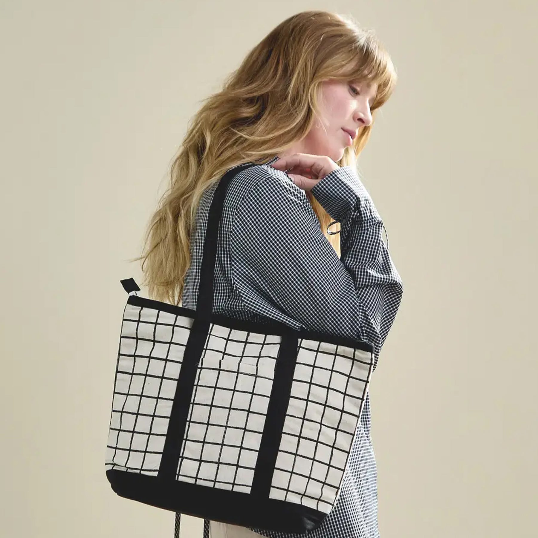 Grid Mini Tote Bag