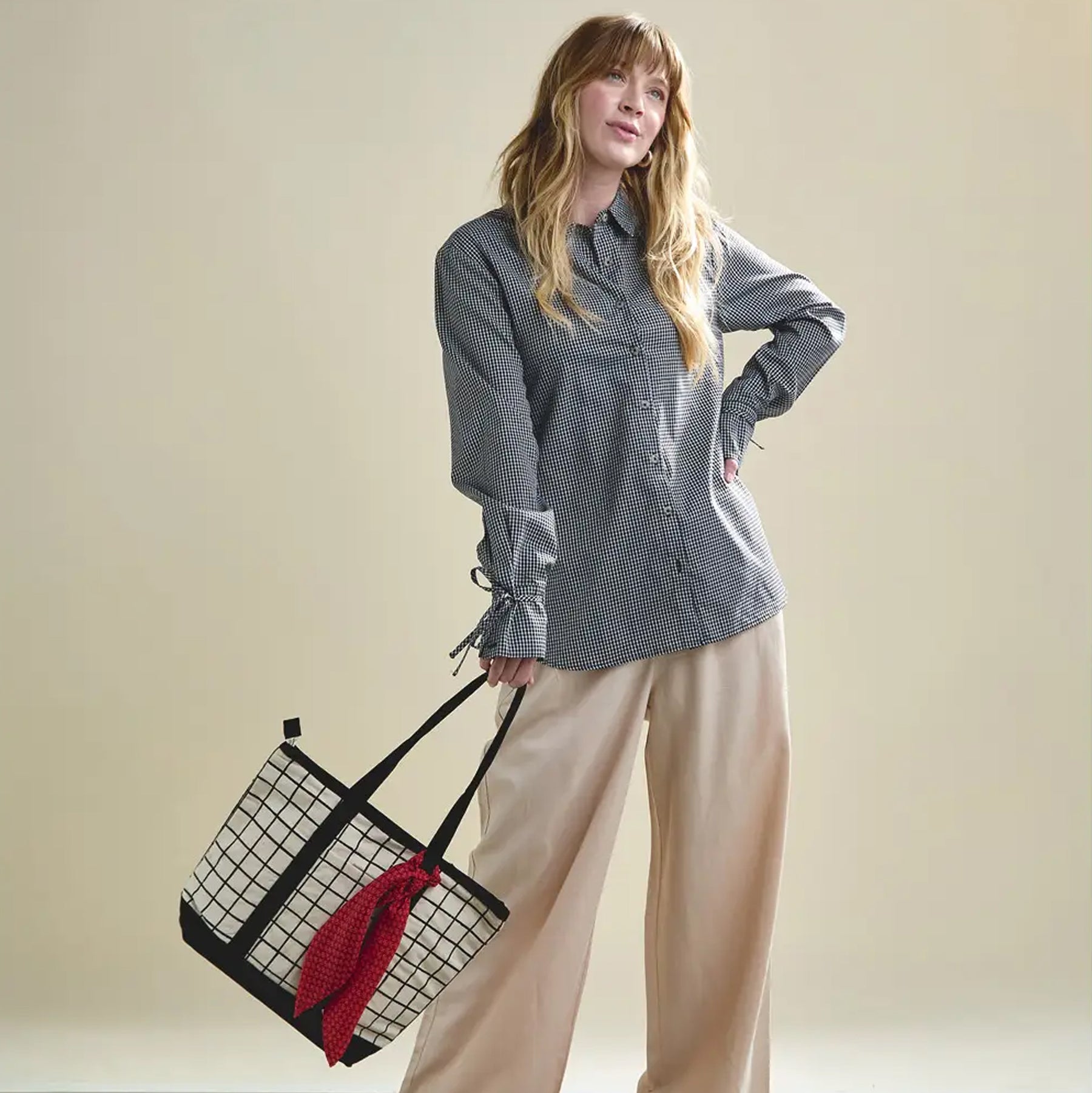 Grid Mini Tote Bag