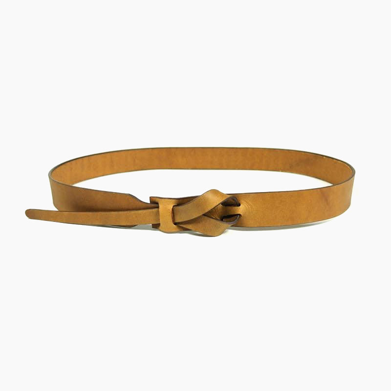 Buckleless Camel Leather Belt