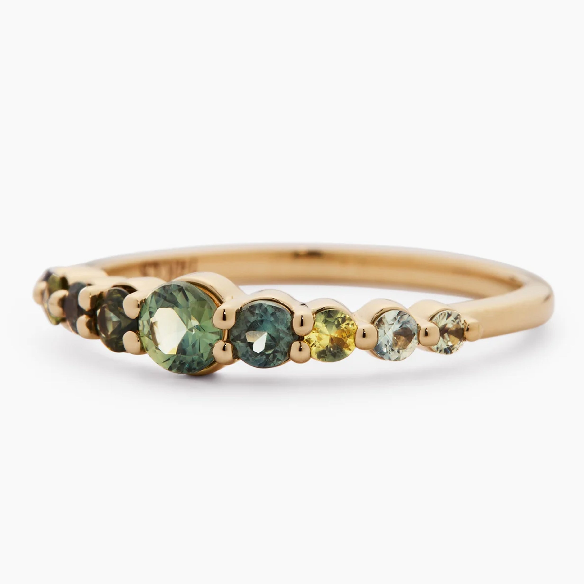 Edie Ring with Round Gradient Sapphires - Size 6