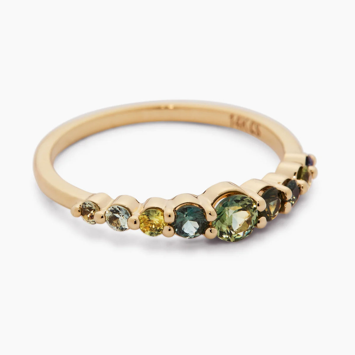 Edie Ring with Round Gradient Sapphires - Size 6