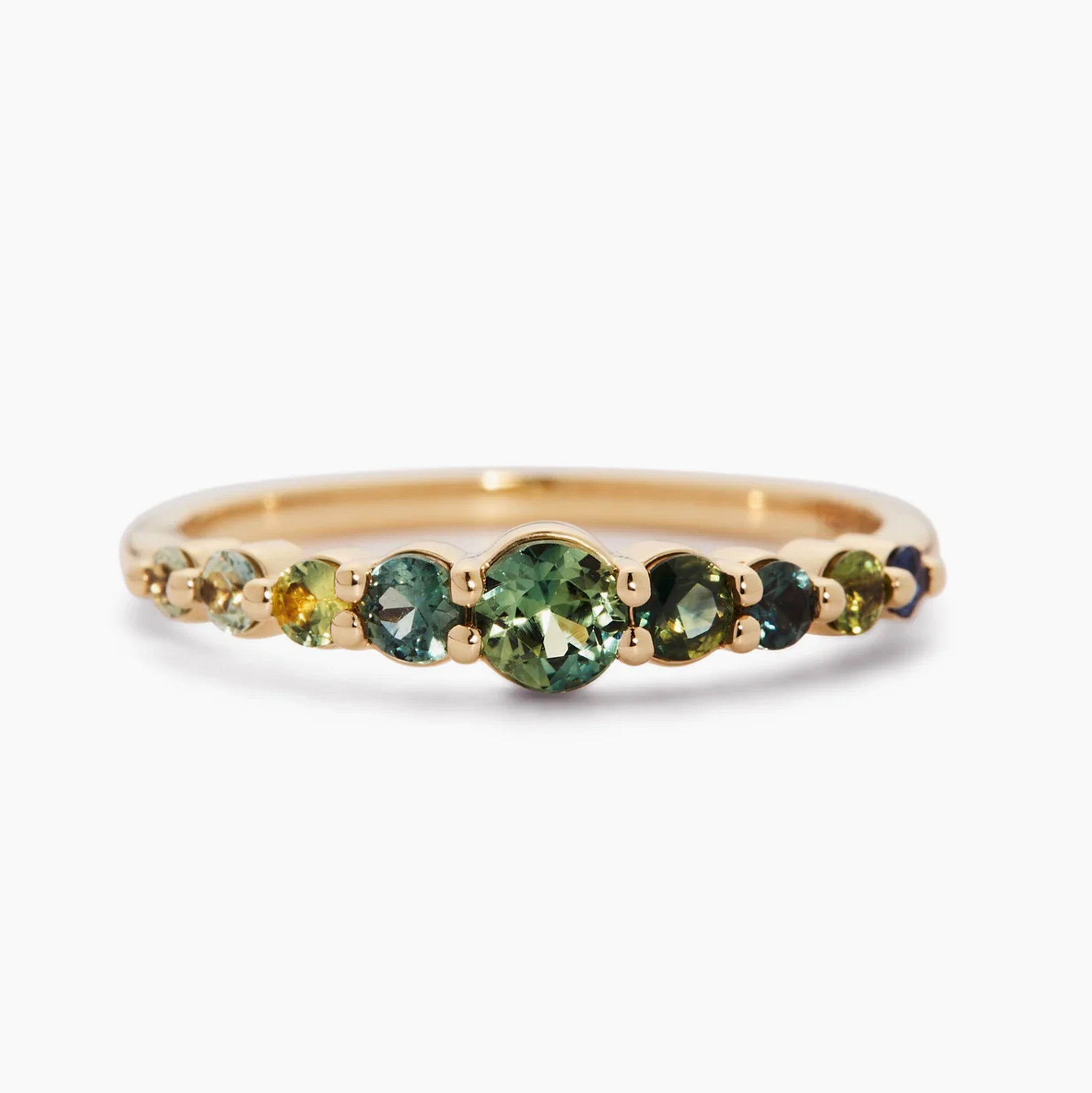 Edie Ring with Round Gradient Sapphires - Size 6
