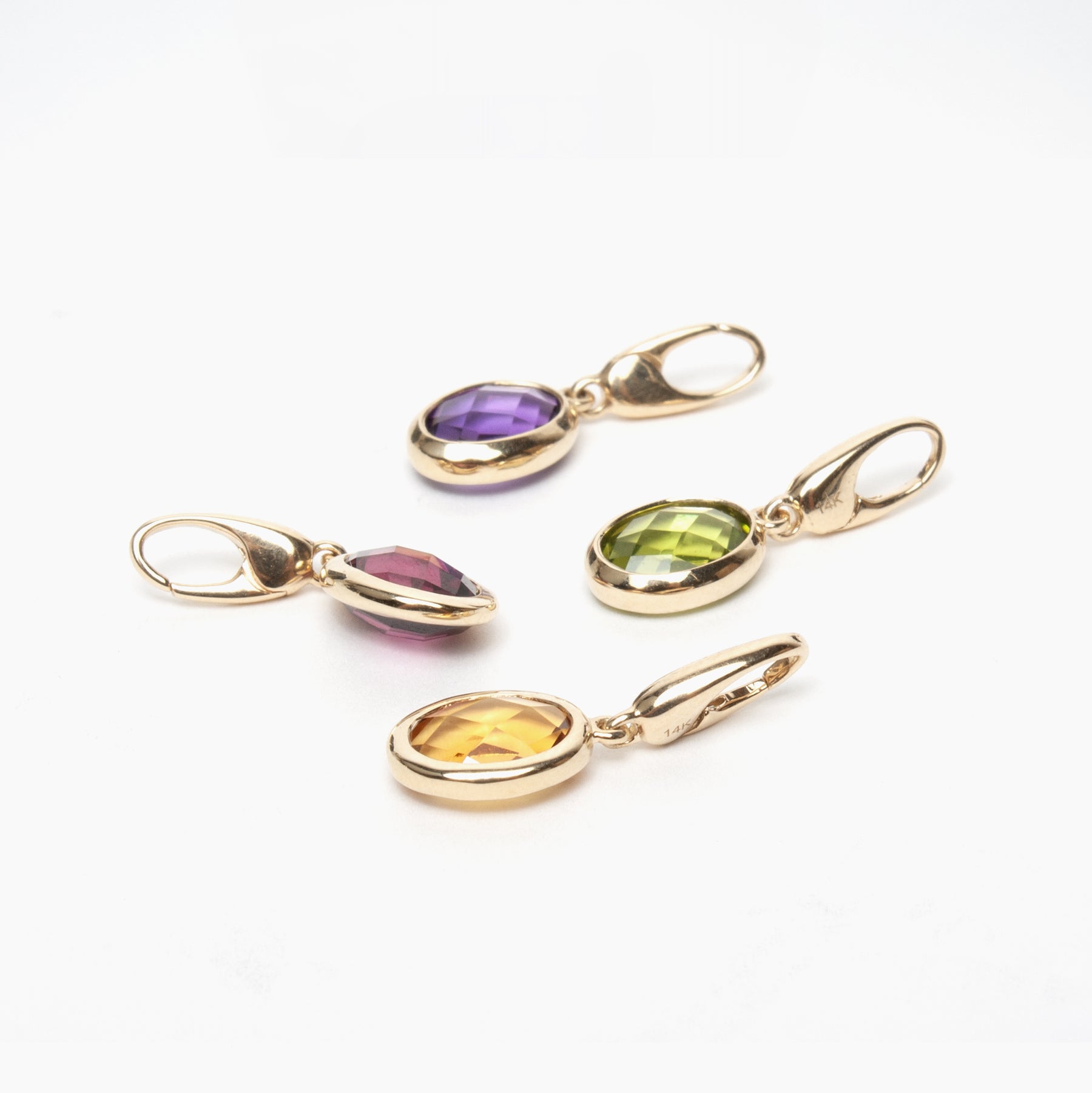 Checkerboard Gemstone Charm Pendants