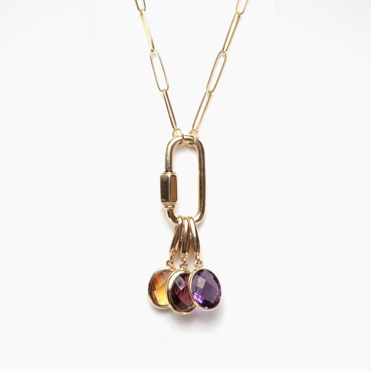 Gold Carabiner Charm Necklace