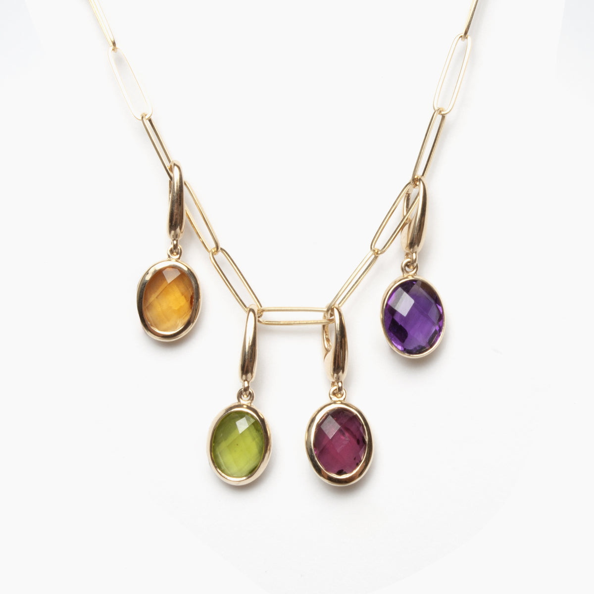 Checkerboard Gemstone Charm Pendant