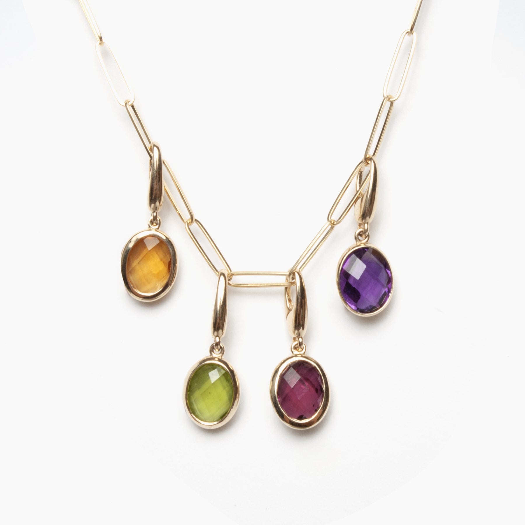 Checkerboard Gemstone Charm Pendants