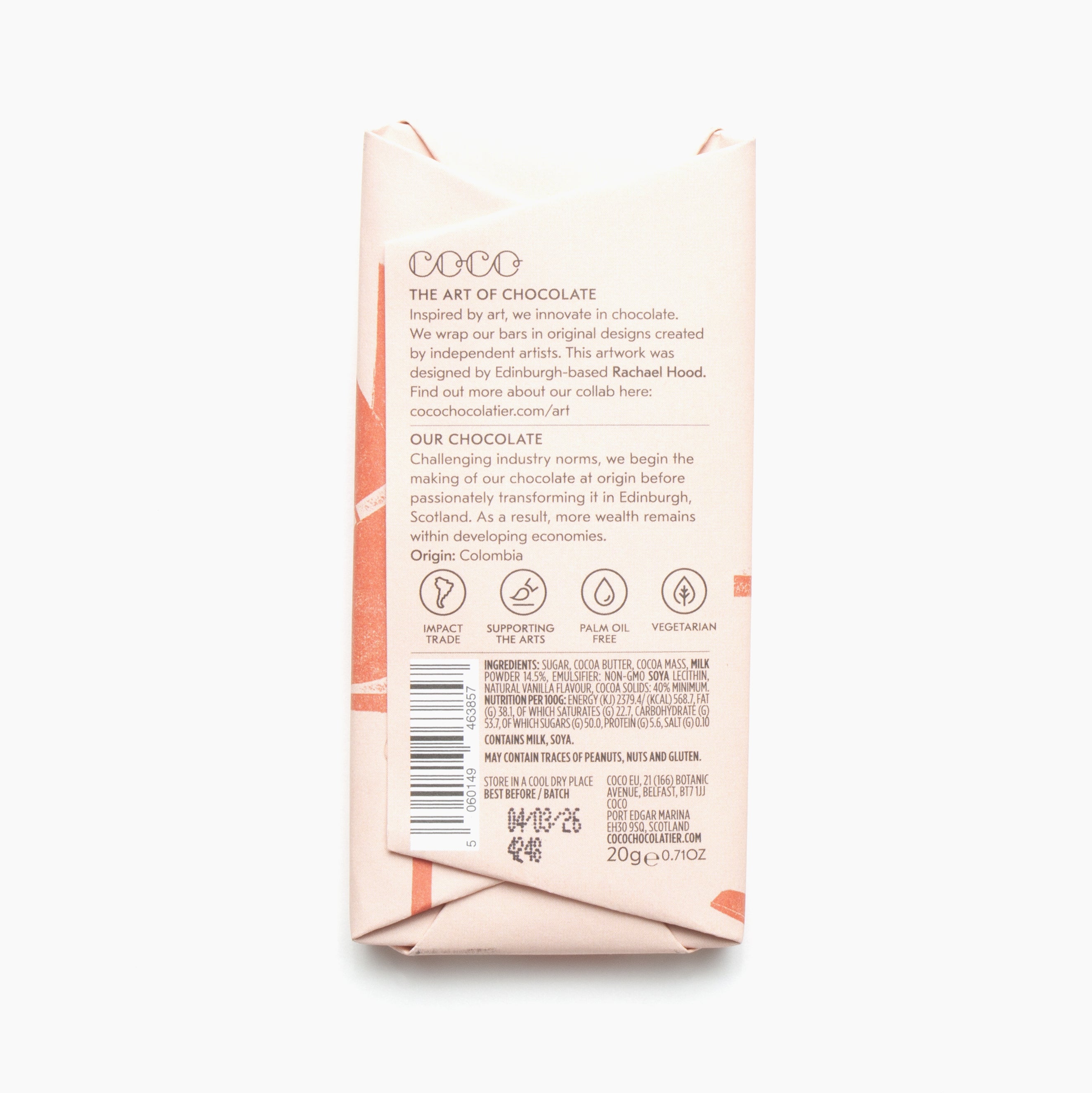 20g Colombian Milk Chocolate