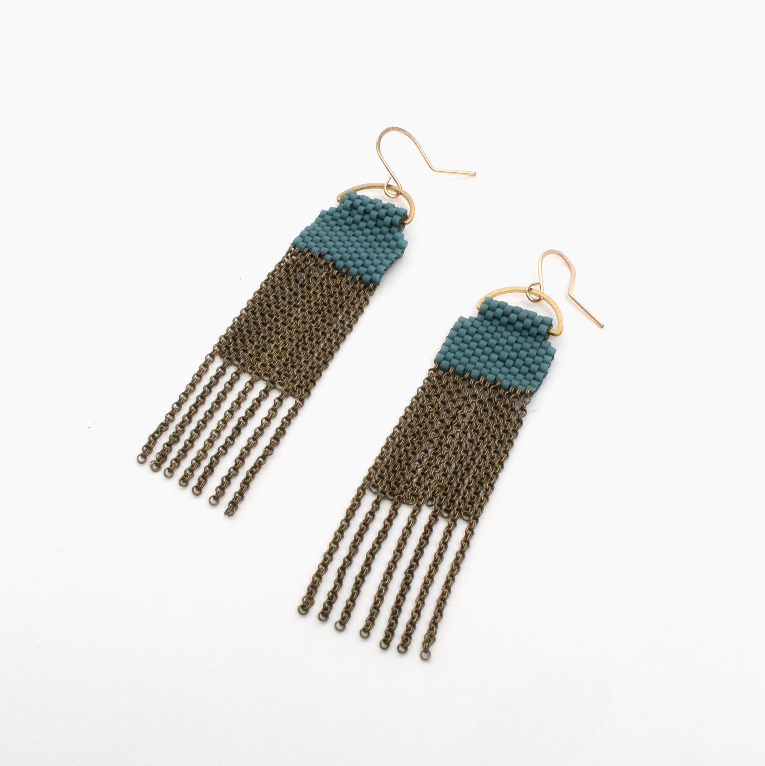 Curtain Earrings in Shale Blue