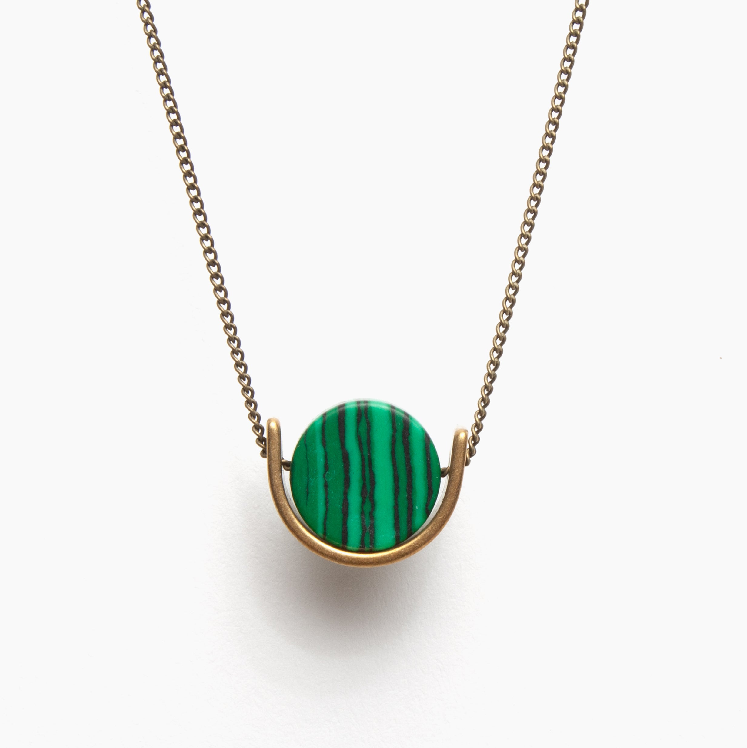 Mini Malachite Pendant Necklace